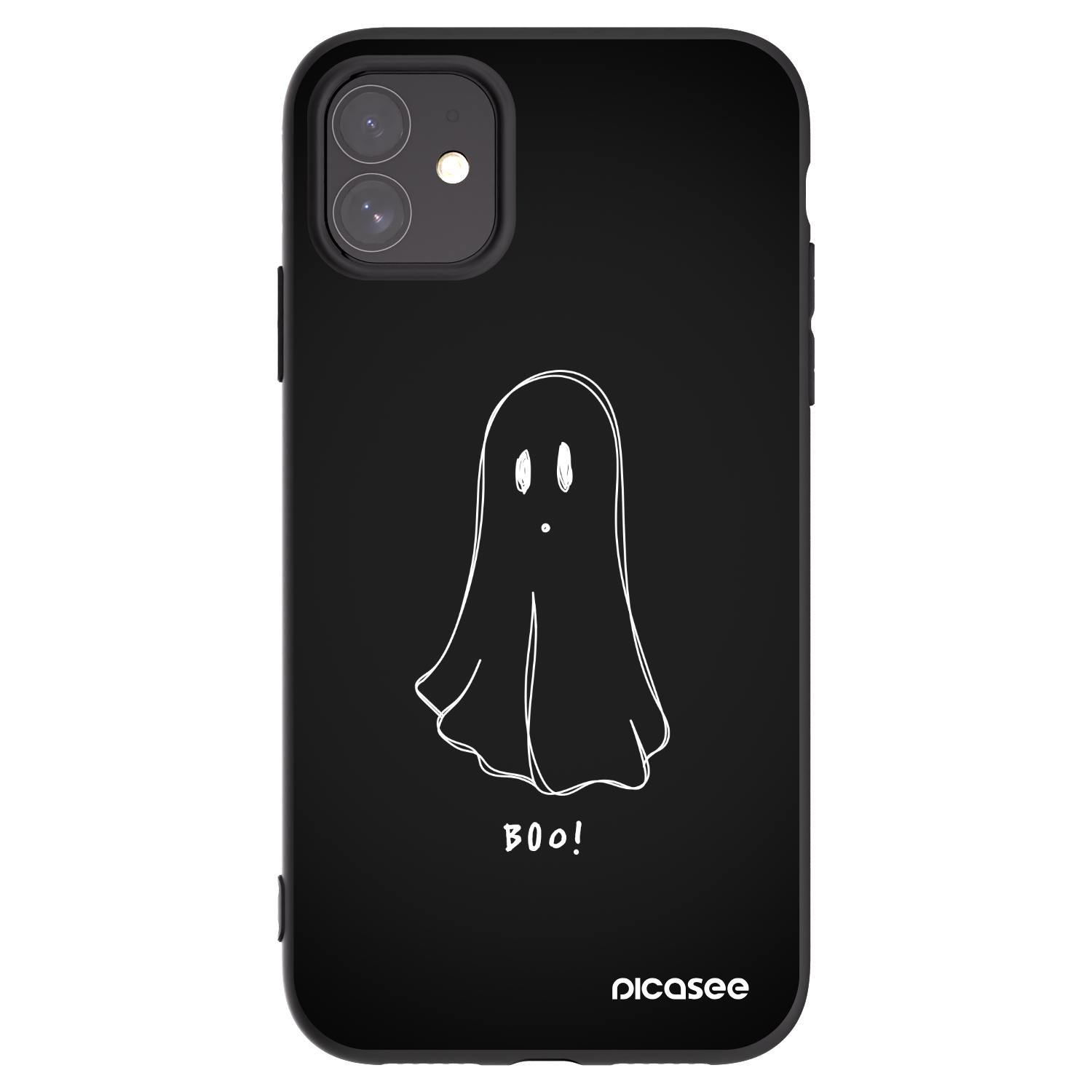 Picasee silikonowe czarne etui na Apple iPhone 11 - Ghost 2