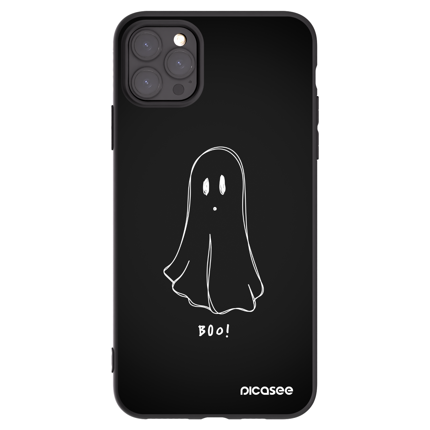 Picasee silikonowe czarne etui na Apple iPhone 11 Pro Max - Ghost 2