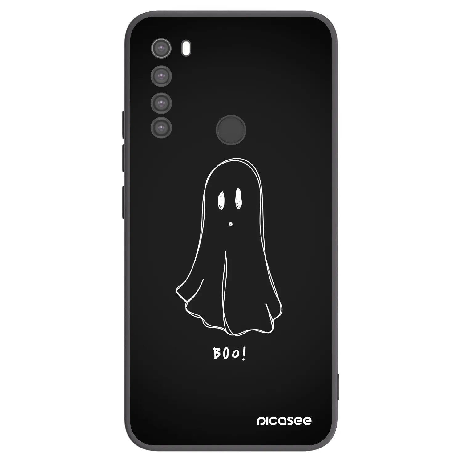 Picasee silikonowe czarne etui na Xiaomi Redmi Note 8 - Ghost 2