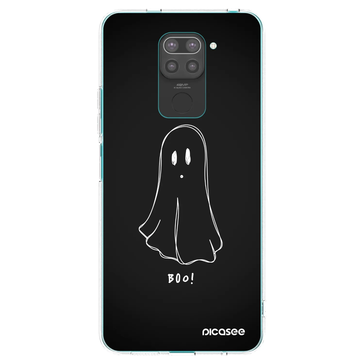 Picasee silikonowe czarne etui na Xiaomi Redmi Note 9 - Ghost 2