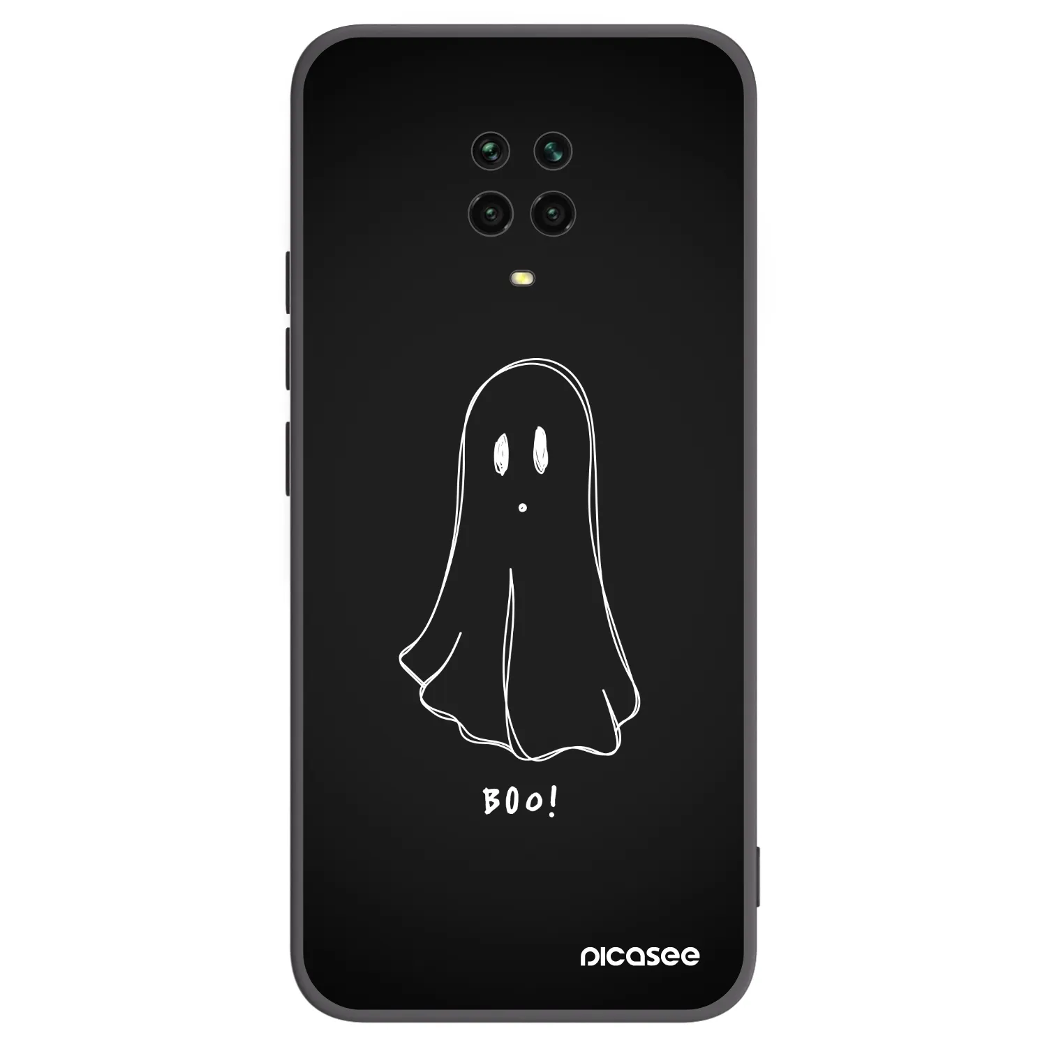 Picasee silikonowe czarne etui na Xiaomi Redmi Note 9S - Ghost 2