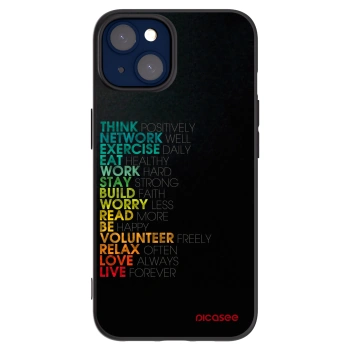 Picasee silikonowe czarne etui na Apple iPhone 14 - Motto life
