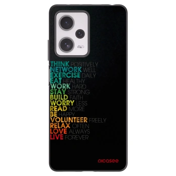 Picasee silikonowe czarne etui na Xiaomi Redmi Note 12 Pro+ 5G - Motto life