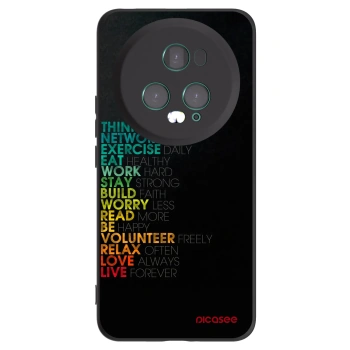 Picasee silikonowe czarne etui na Honor Magic5 Pro - Motto life