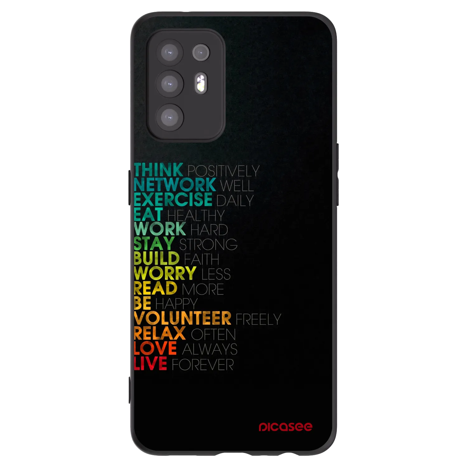 Picasee silikonowe czarne etui na OPPO A94 5G - Motto life