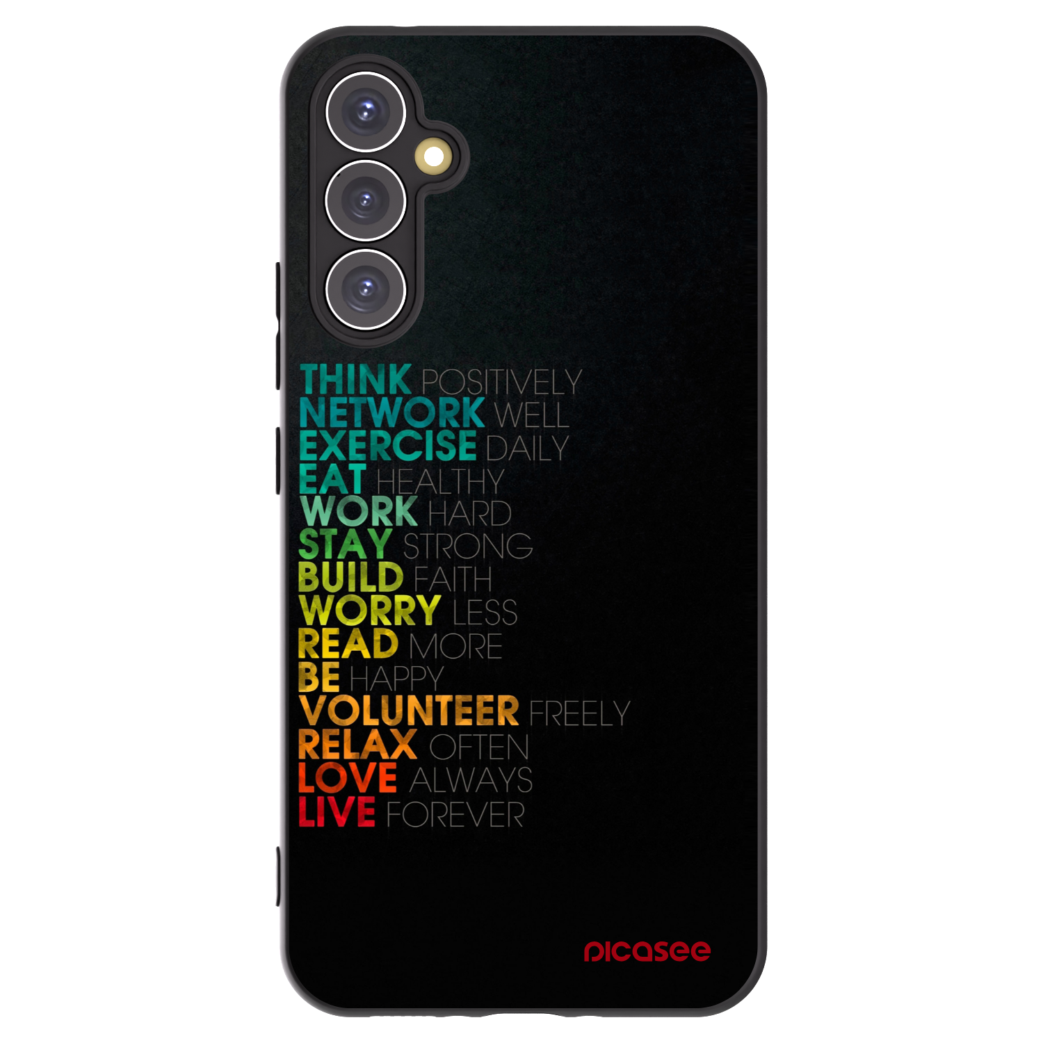 Picasee silikonowe czarne etui na Samsung Galaxy A34 5G A346B - Motto life