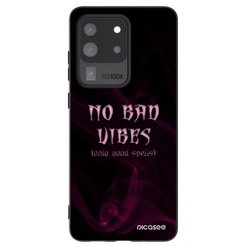 Picasee silikonowe czarne etui na Samsung Galaxy S20 Ultra 5G G988F - No bad vibes