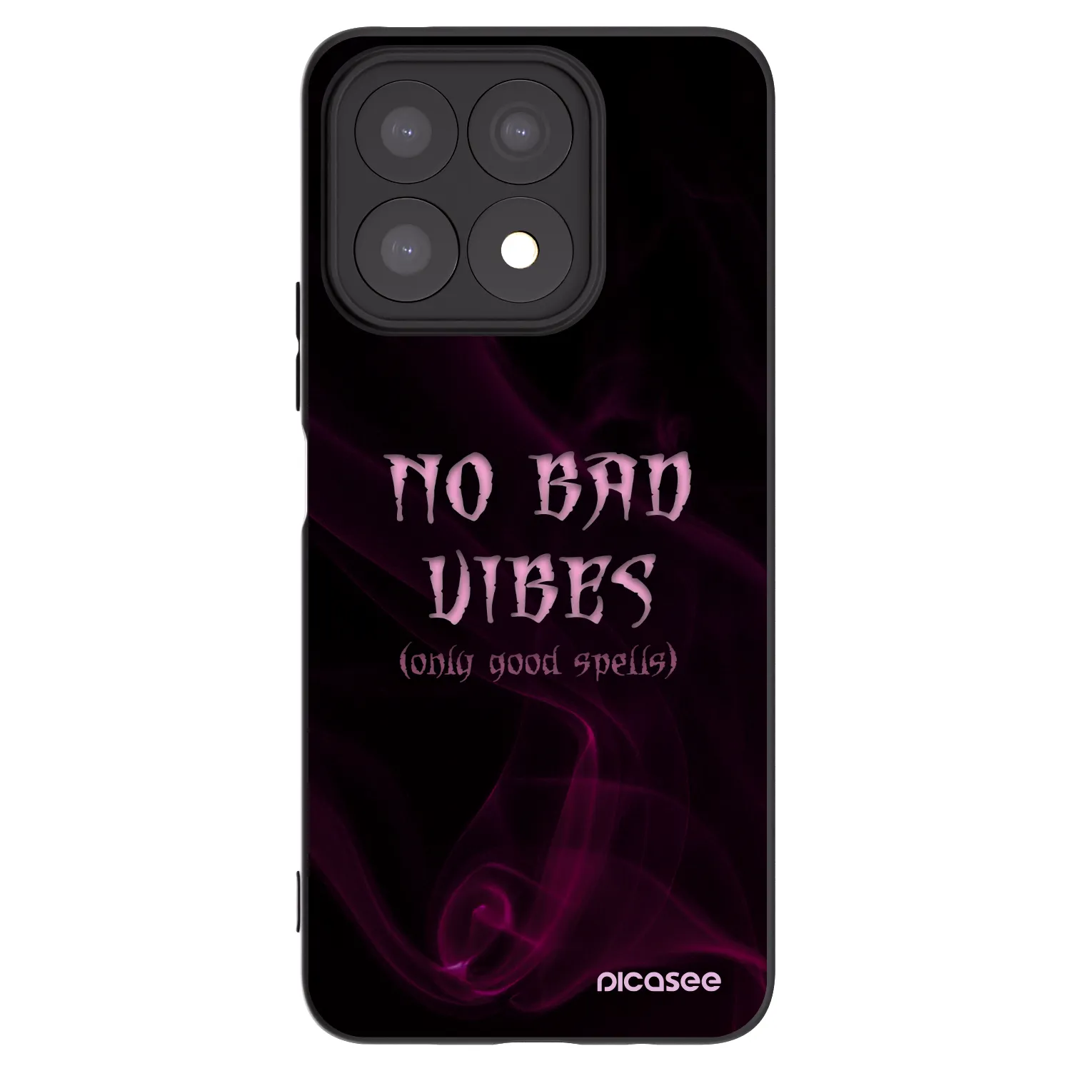 Picasee silikonowe czarne etui na Honor X8a - No bad vibes