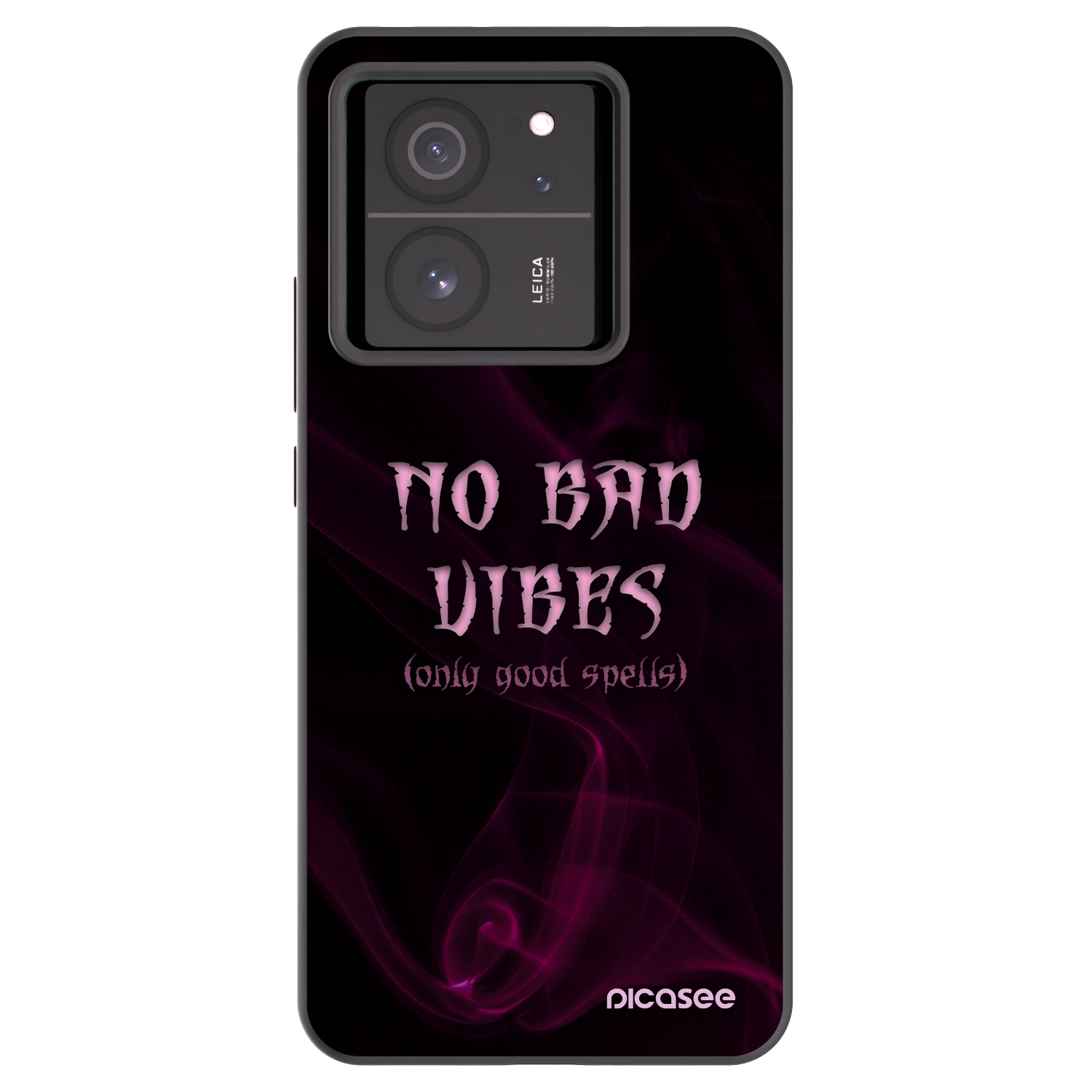 Picasee silikonowe czarne etui na Xiaomi 13T Pro - No bad vibes