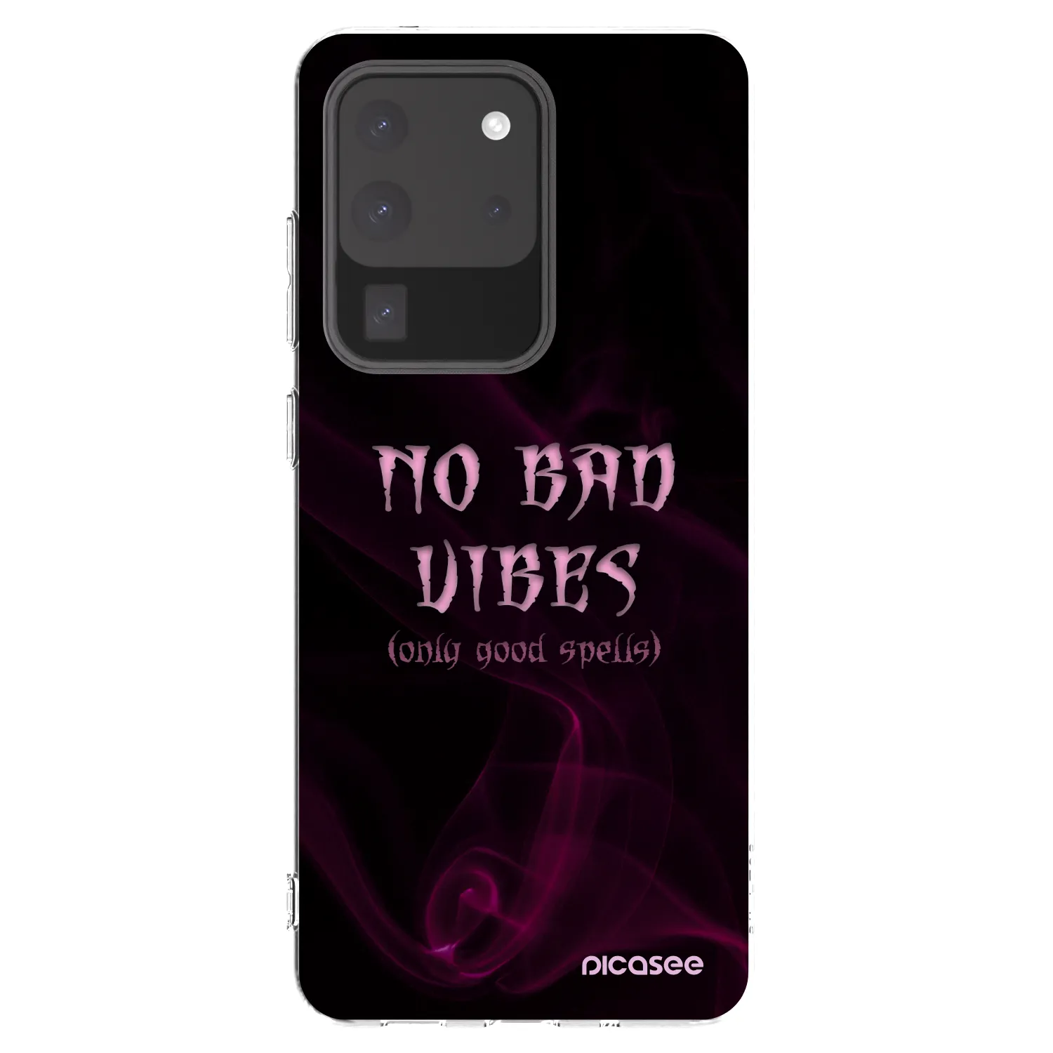 Picasee silikonowe przeźroczyste etui na Samsung Galaxy S20 Ultra 5G G988F - No bad vibes