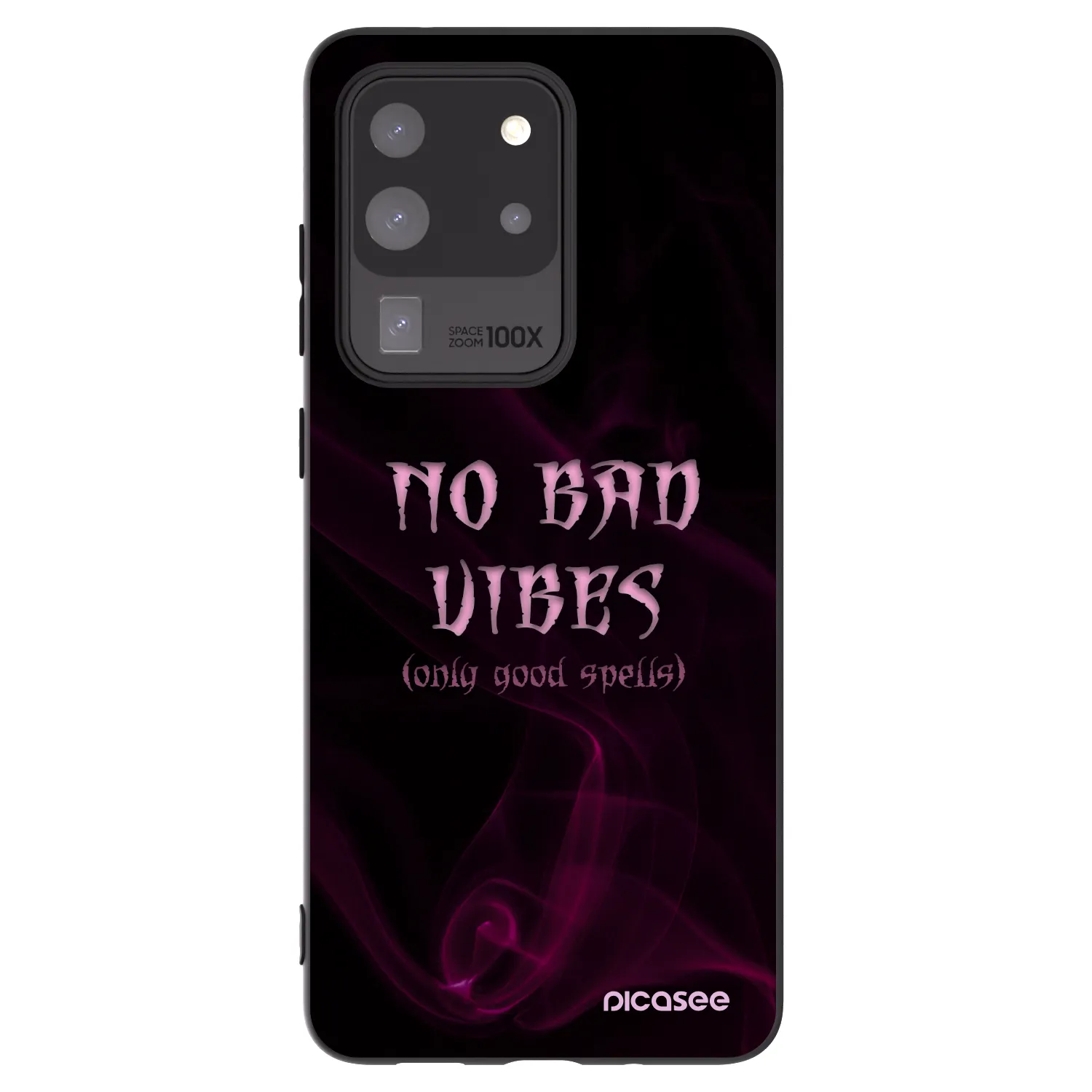 Picasee silikonowe czarne etui na Samsung Galaxy S20 Ultra 5G G988F - No bad vibes