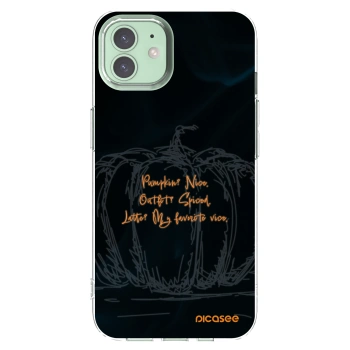 Picasee silikonowe przeźroczyste etui na Apple iPhone 12 - Pumpkin