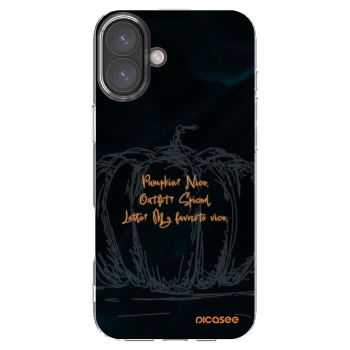 Picasee silikonowe przeźroczyste etui na Apple iPhone 16 Plus - Pumpkin