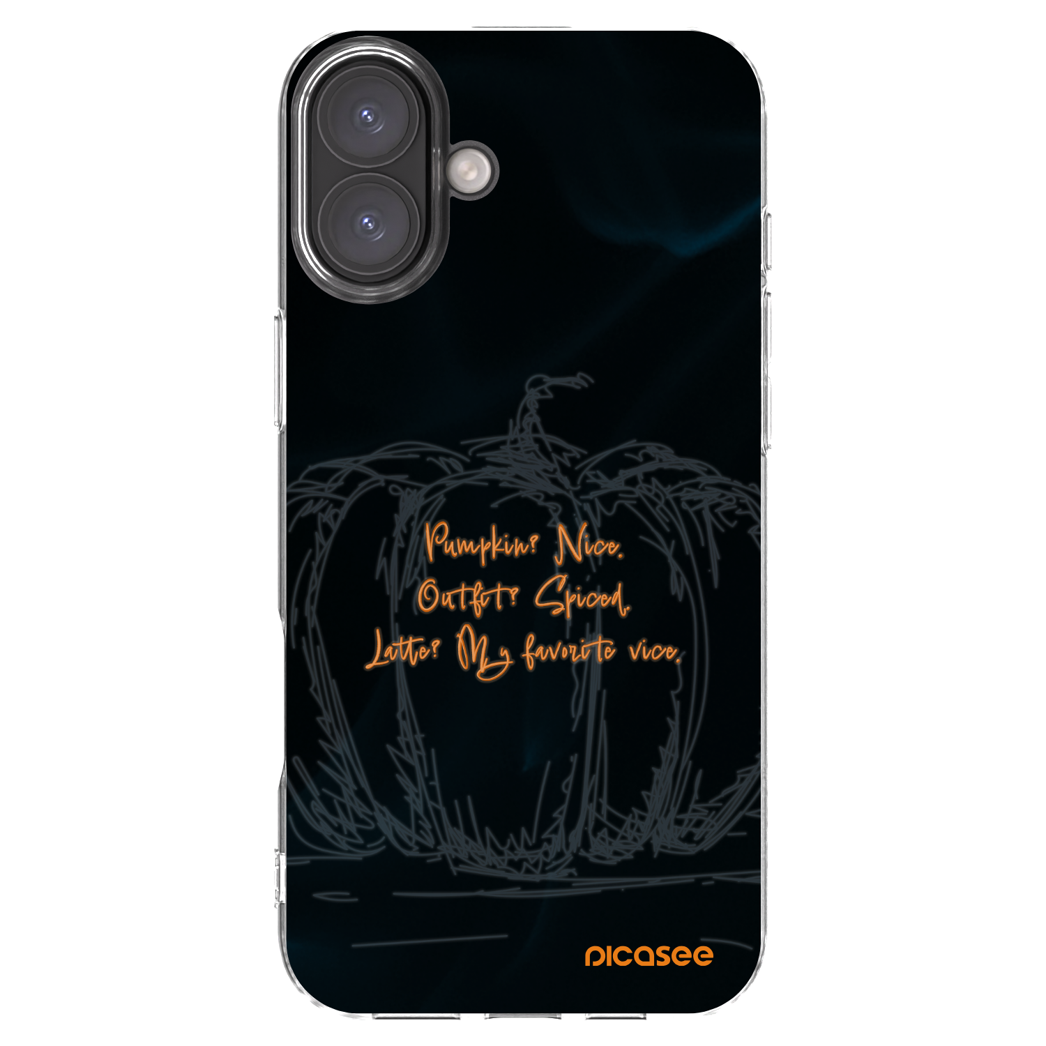 Picasee silikonowe przeźroczyste etui na Apple iPhone 16 Plus - Pumpkin