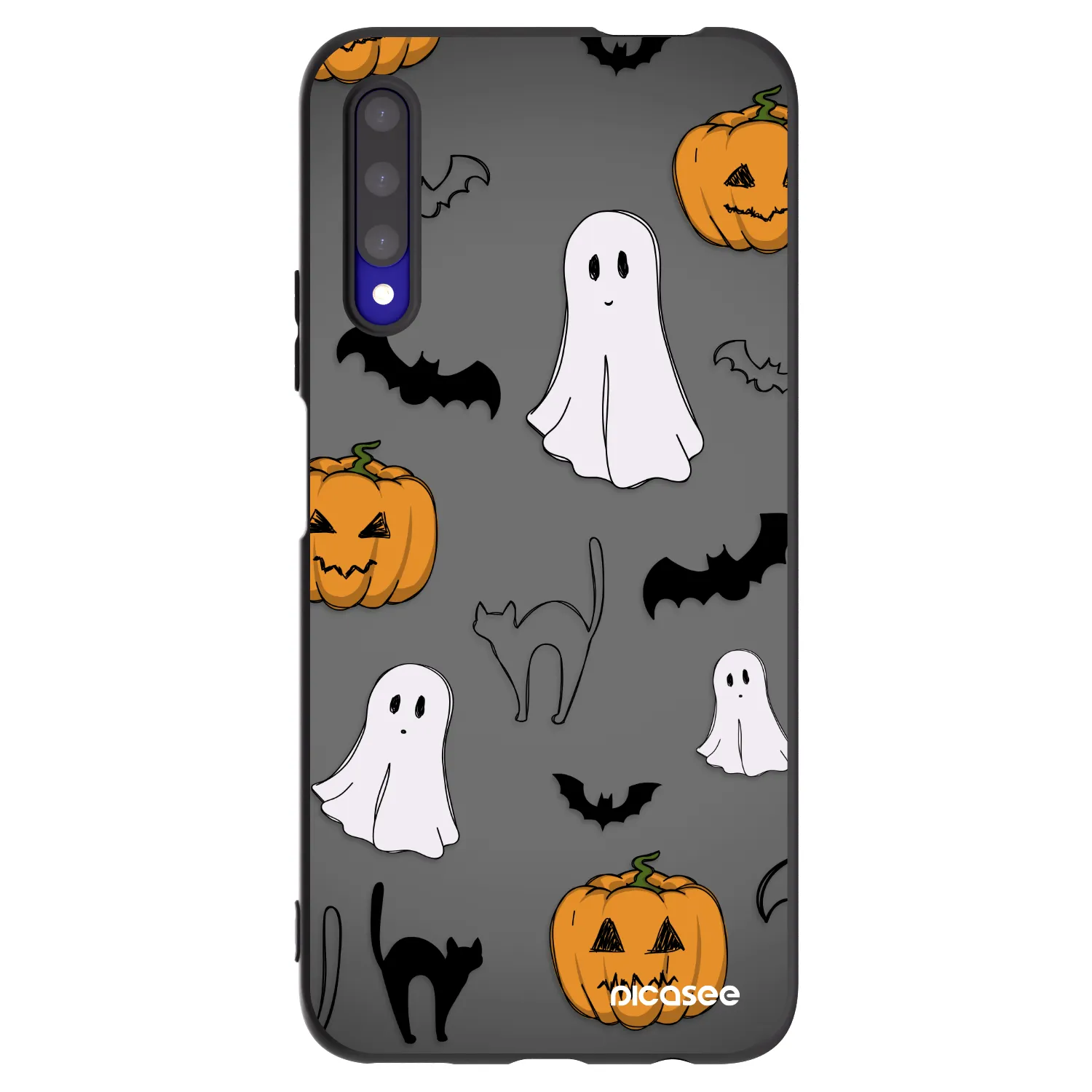 Picasee silikonowe czarne etui na Honor 9X Pro - Spooky crew