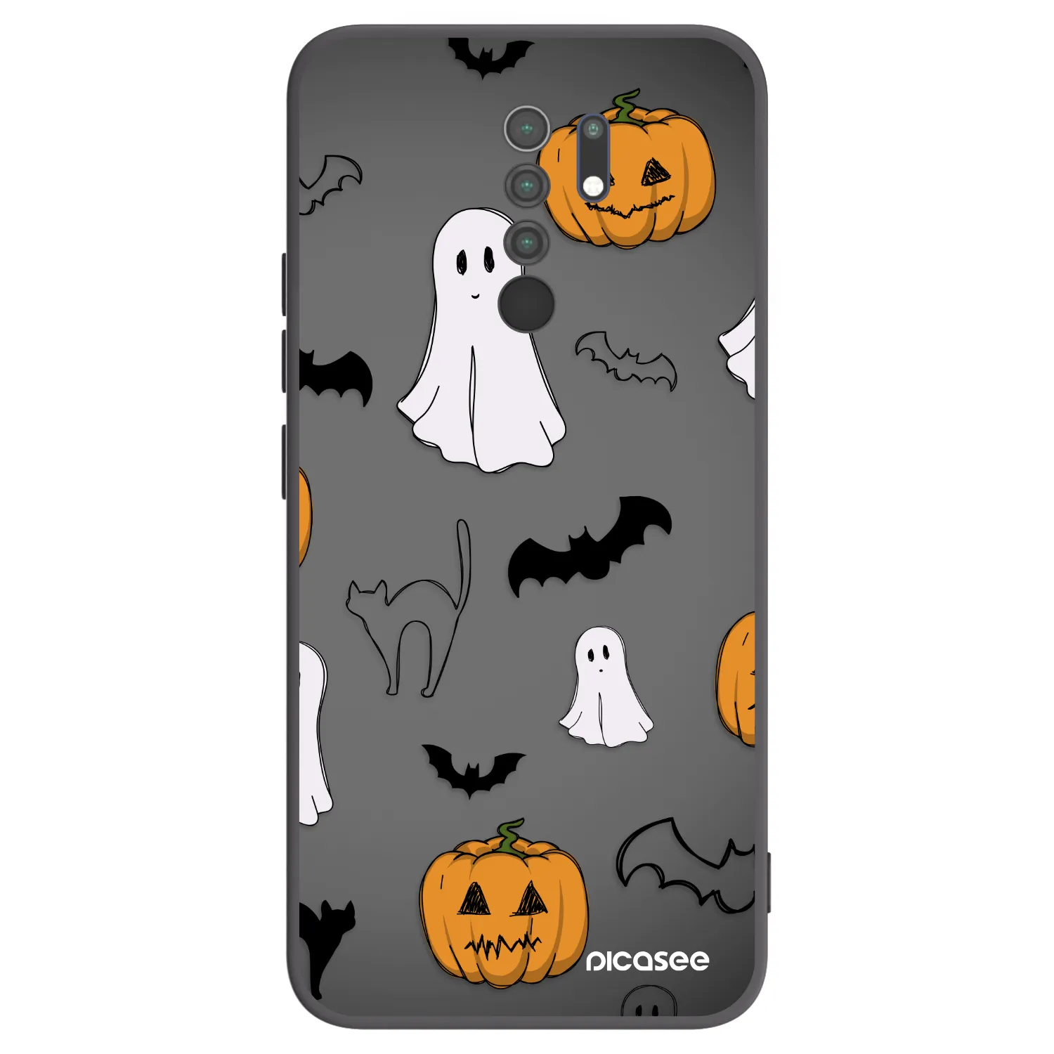 Picasee silikonowe czarne etui na Xiaomi Redmi 9 - Spooky crew