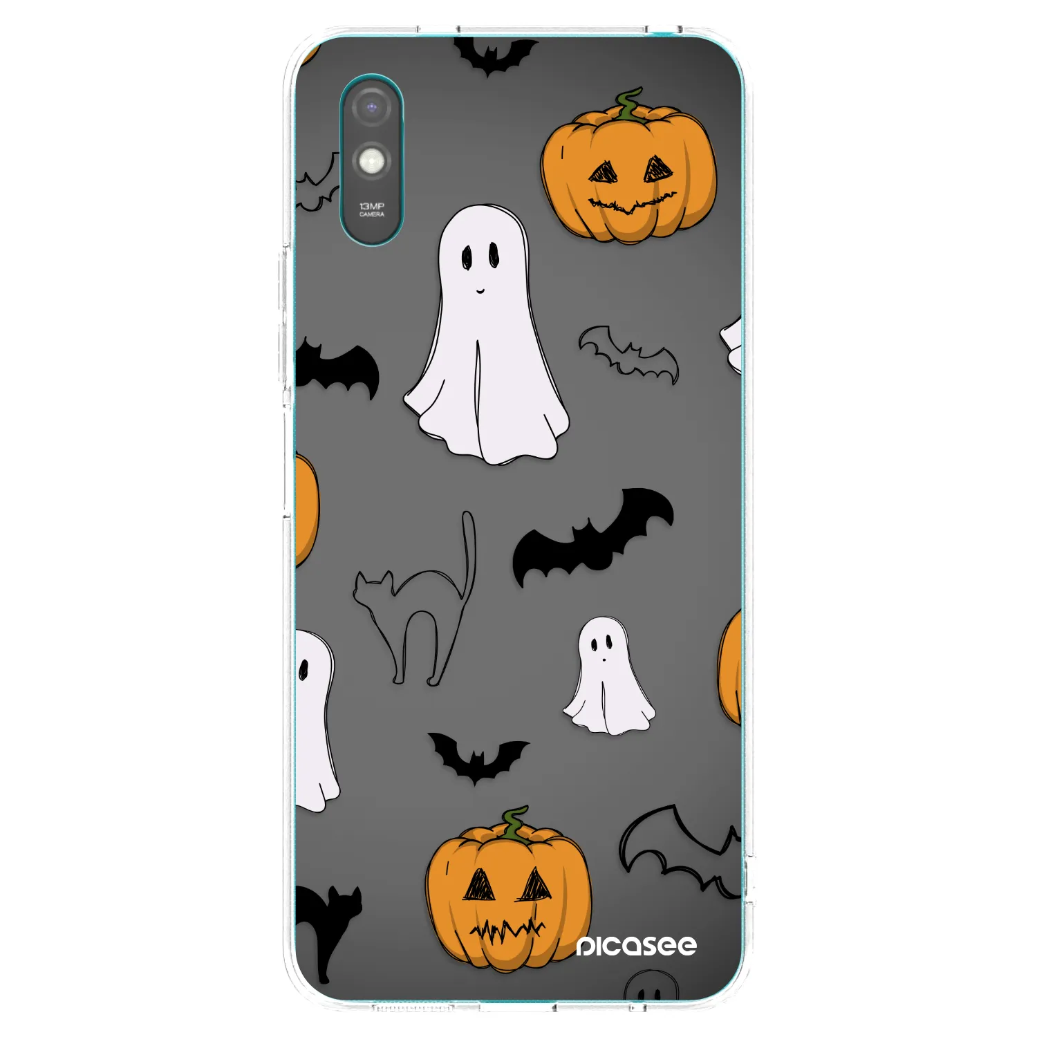 Picasee silikonowe przeźroczyste etui na Xiaomi Redmi 9A - Spooky crew