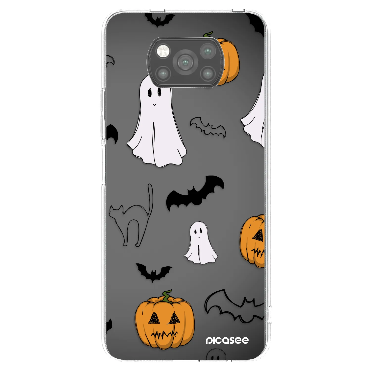 Picasee silikonowe czarne etui na Xiaomi Poco X3 - Spooky crew