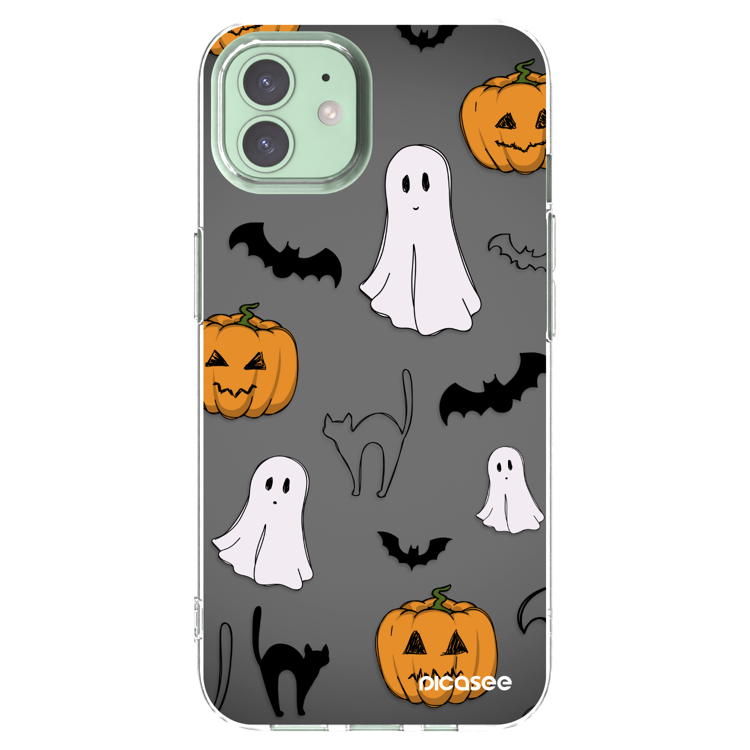 Picasee silikonowe przeźroczyste etui na Apple iPhone 12 - Spooky crew