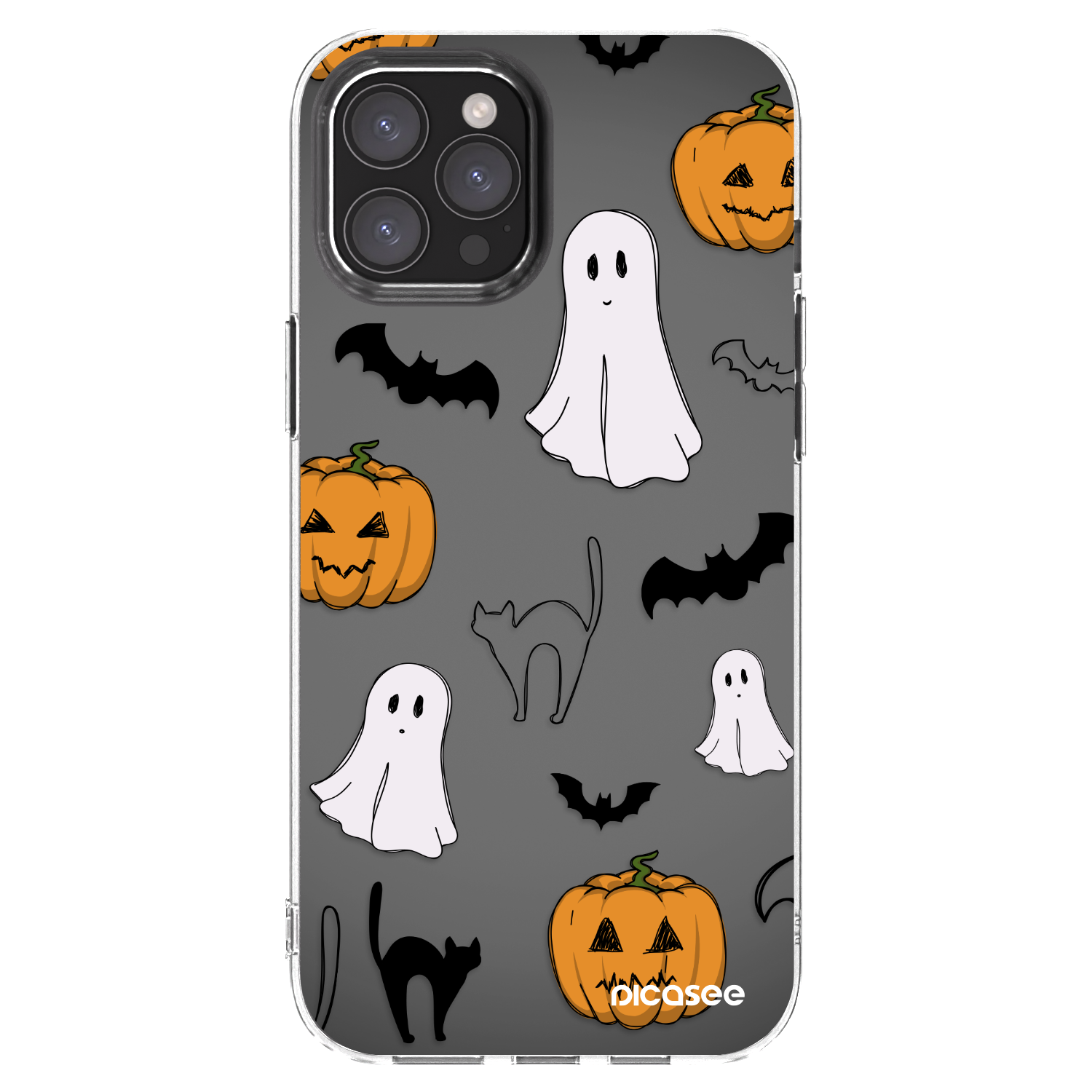 Picasee silikonowe przeźroczyste etui na Apple iPhone 12 Pro Max - Spooky crew