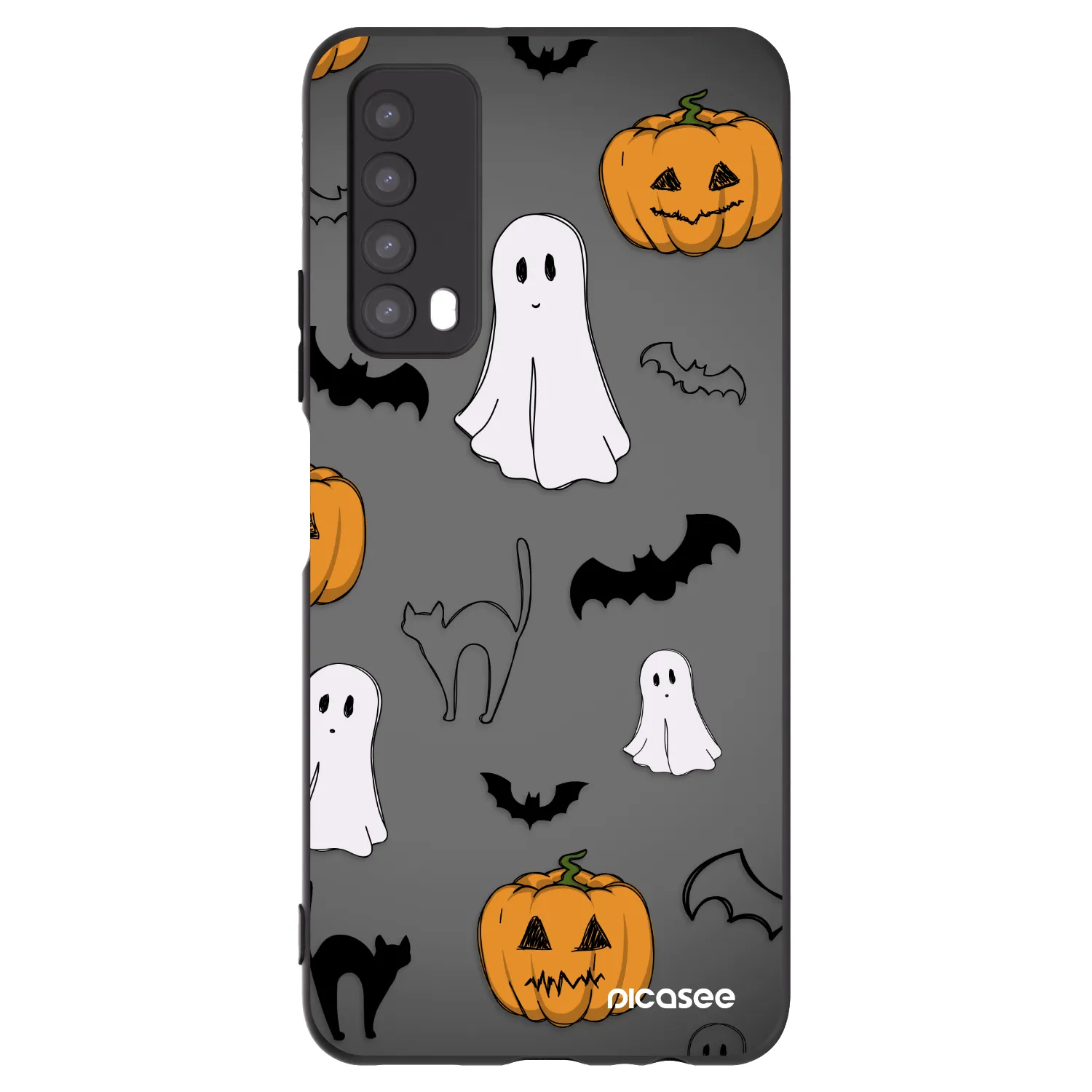 Picasee silikonowe czarne etui na Huawei P Smart 2021 - Spooky crew
