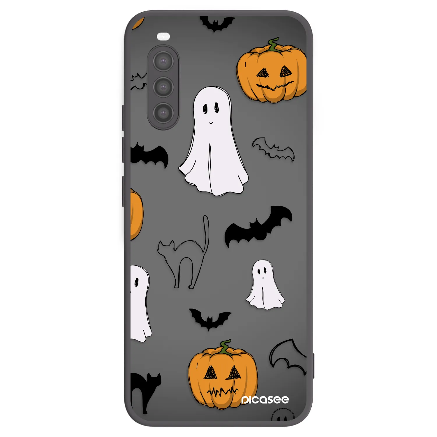 Picasee silikonowe czarne etui na Sony Xperia 10 II - Spooky crew
