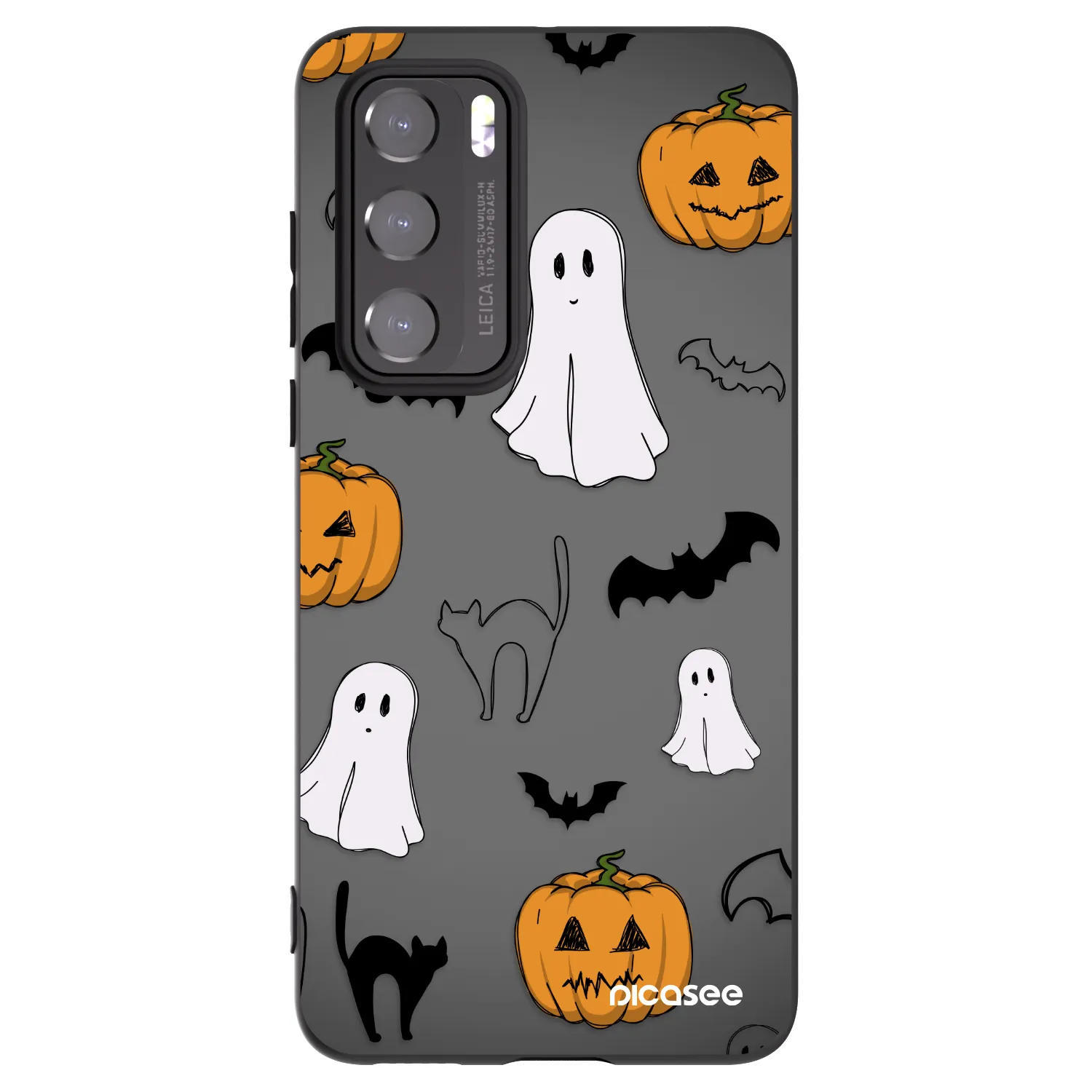 Picasee silikonowe czarne etui na Huawei P40 - Spooky crew