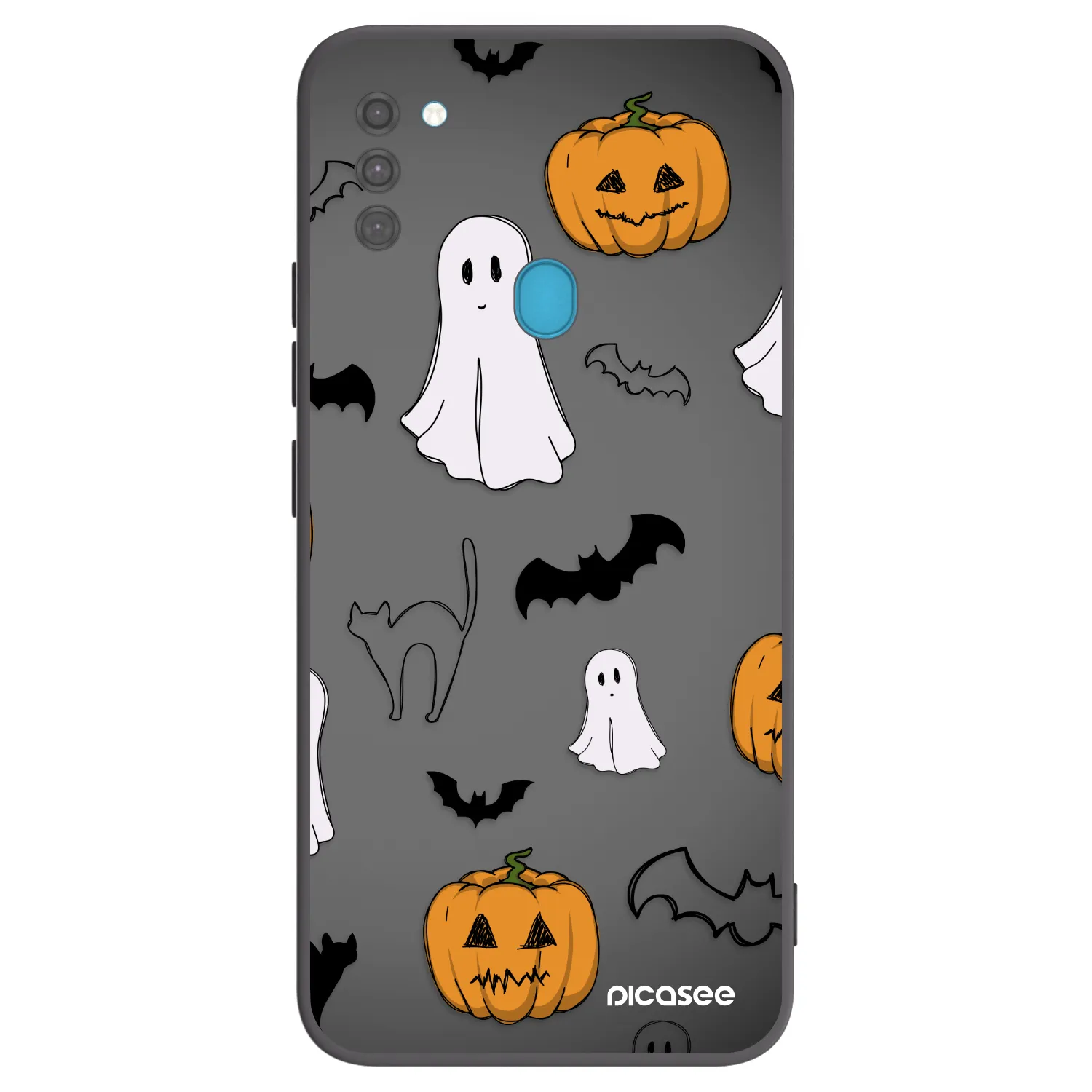 Picasee silikonowe czarne etui na Samsung Galaxy M11 - Spooky crew