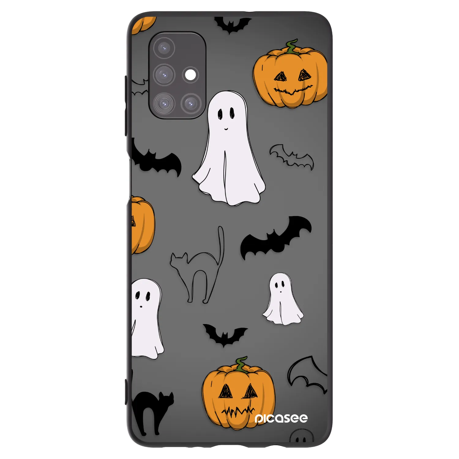 Picasee silikonowe czarne etui na Samsung Galaxy M51 M515F - Spooky crew