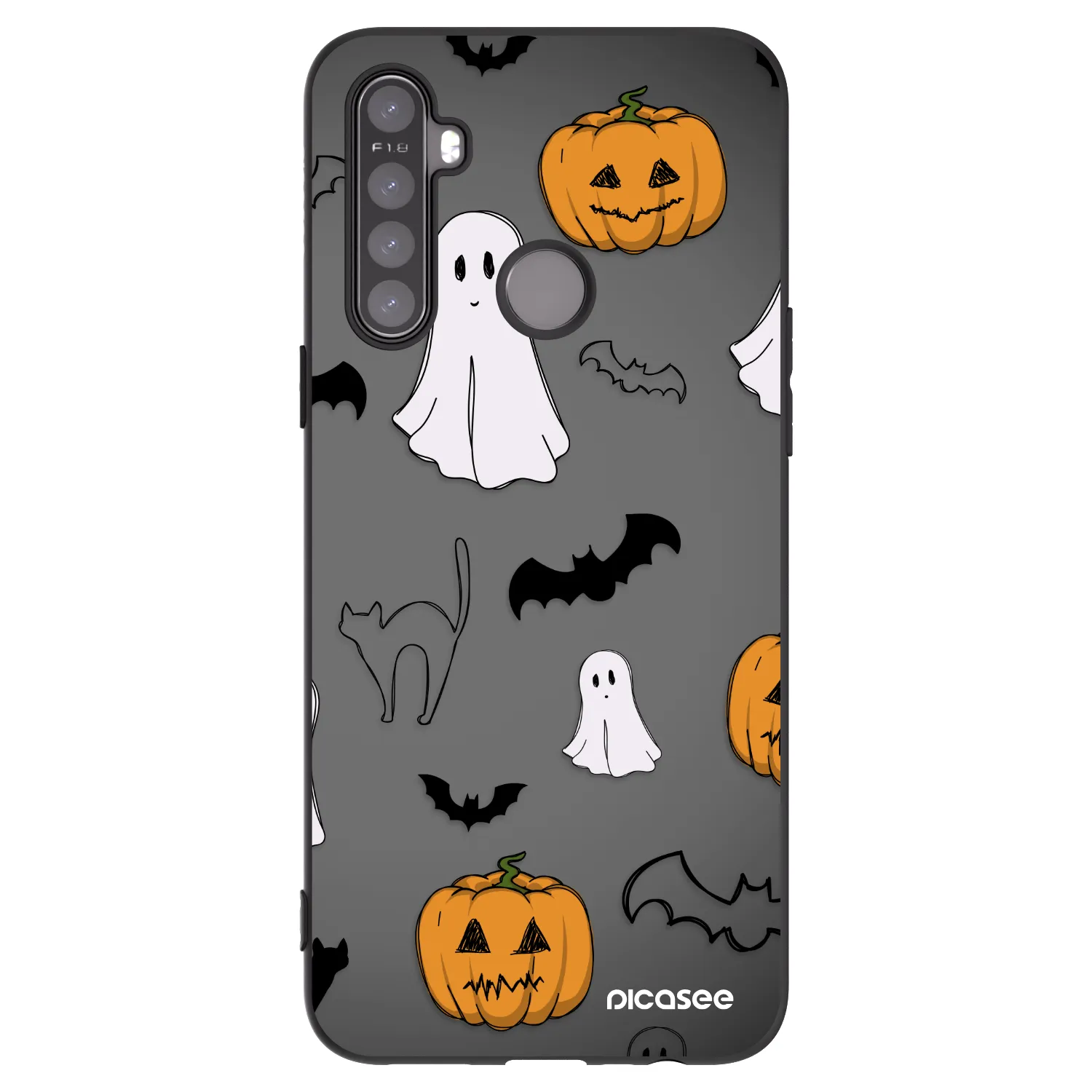 Picasee silikonowe czarne etui na Realme 6i - Spooky crew