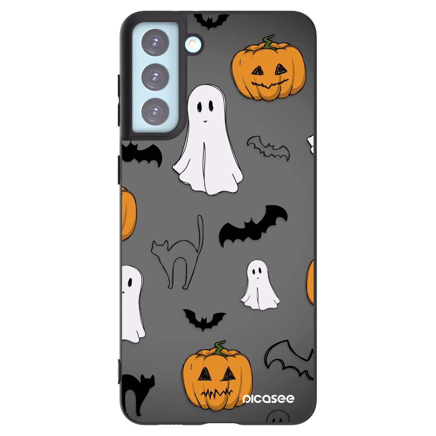 Picasee silikonowe czarne etui na Samsung Galaxy S21+ 5G G996F - Spooky crew