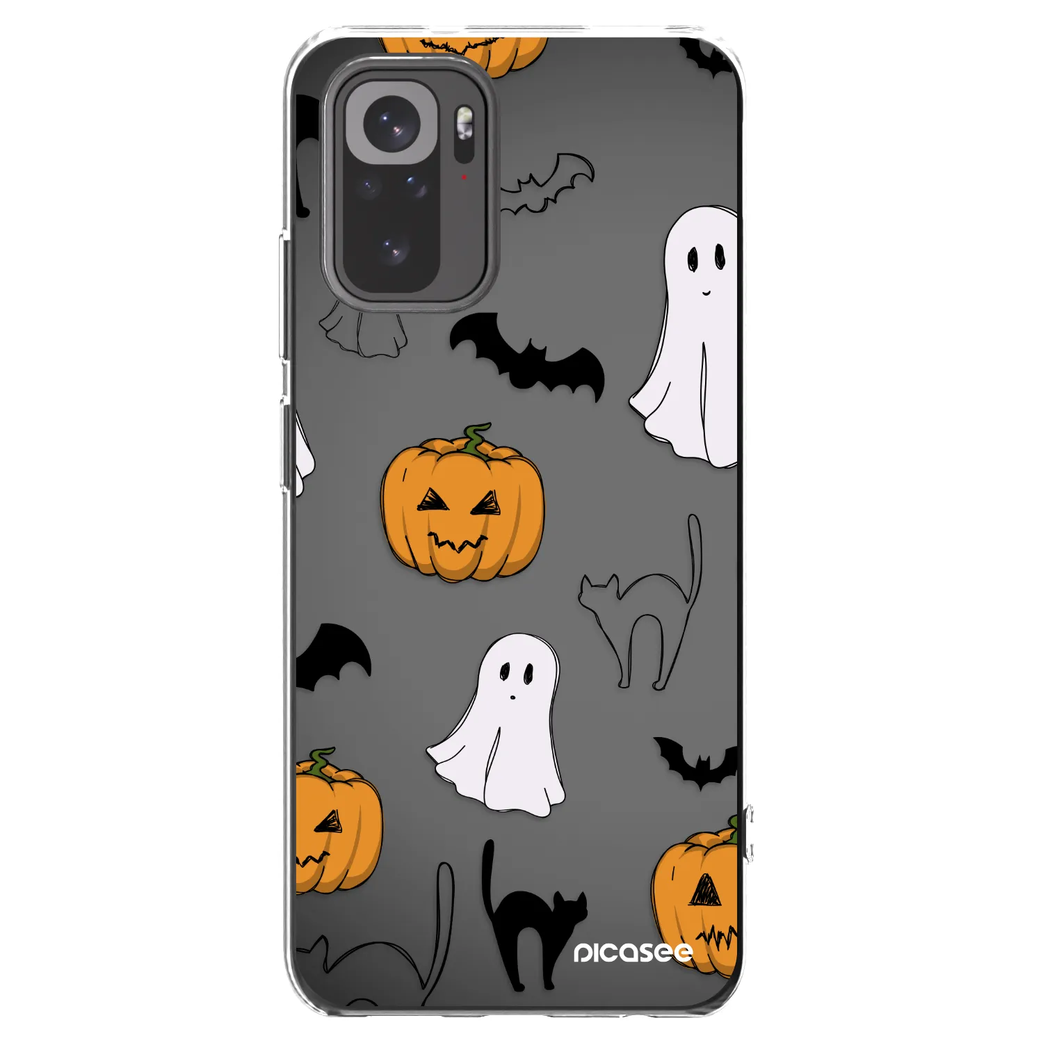 Picasee silikonowe przeźroczyste etui na Xiaomi Redmi Note 10 - Spooky crew