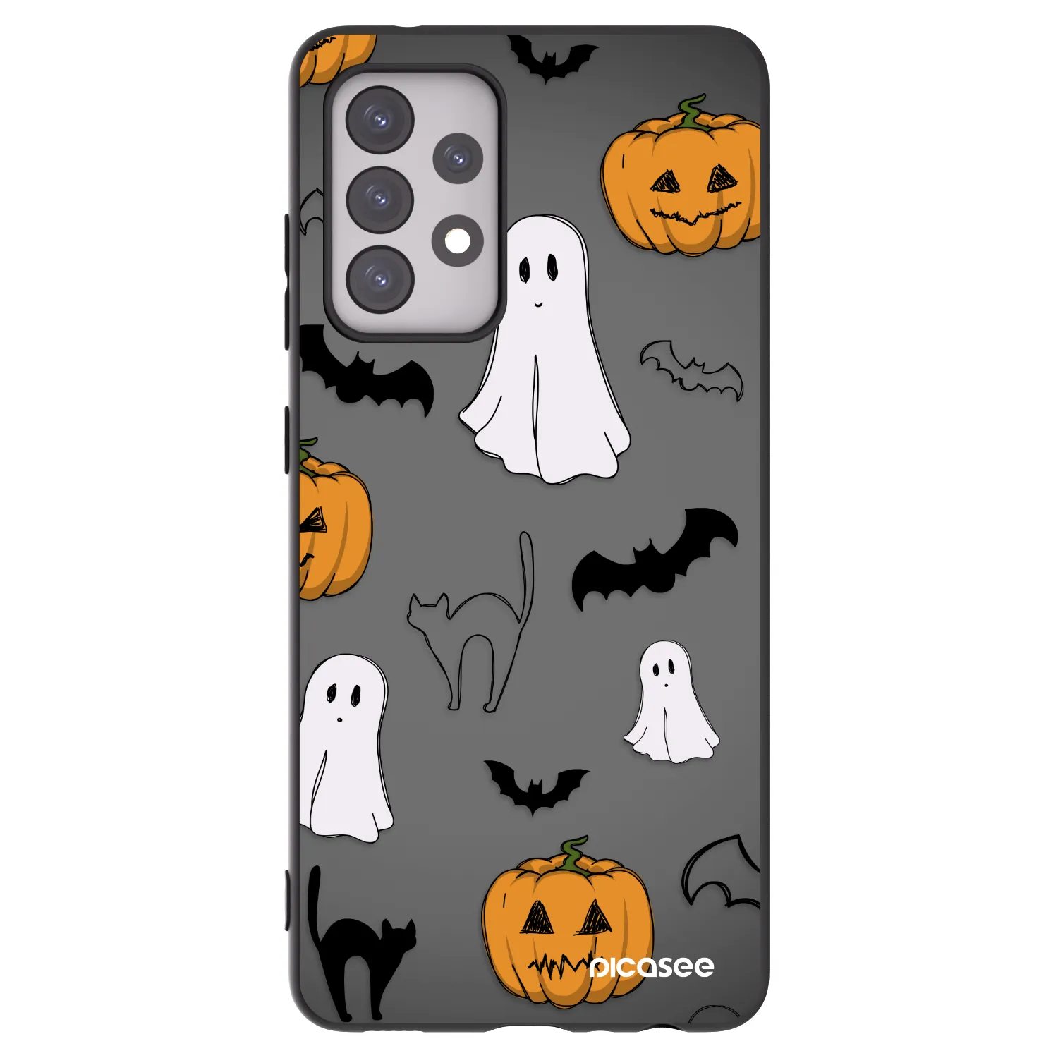 Picasee silikonowe czarne etui na Samsung Galaxy A52 5G A525F - Spooky crew