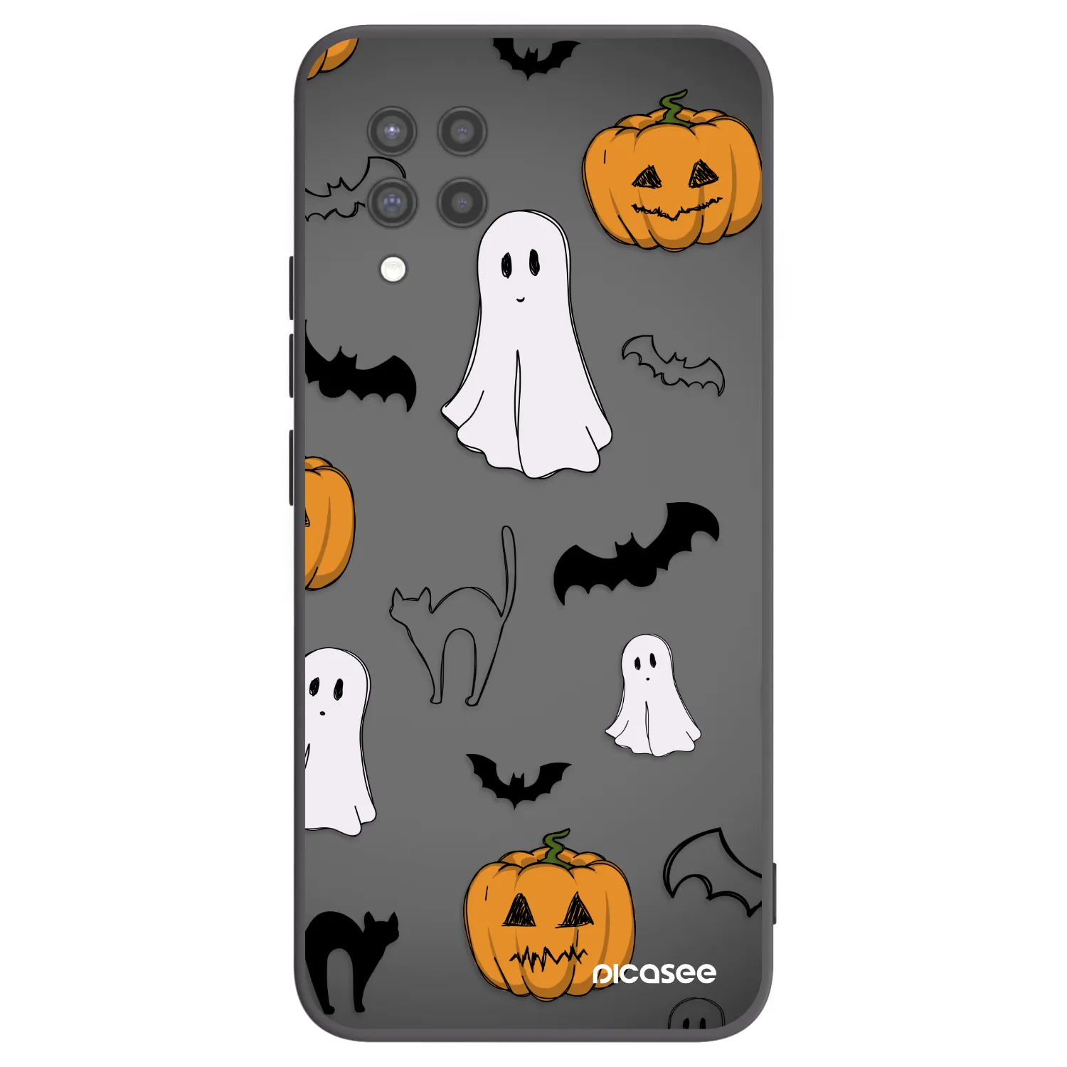 Picasee silikonowe czarne etui na Samsung Galaxy A42 A426B - Spooky crew