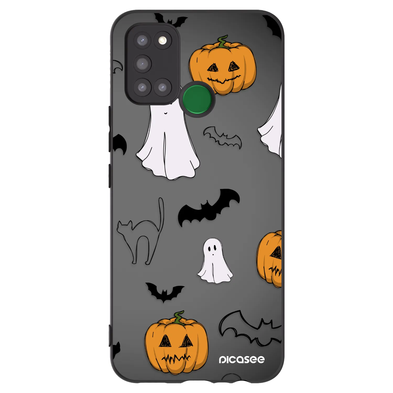 Picasee silikonowe czarne etui na Realme 7i - Spooky crew