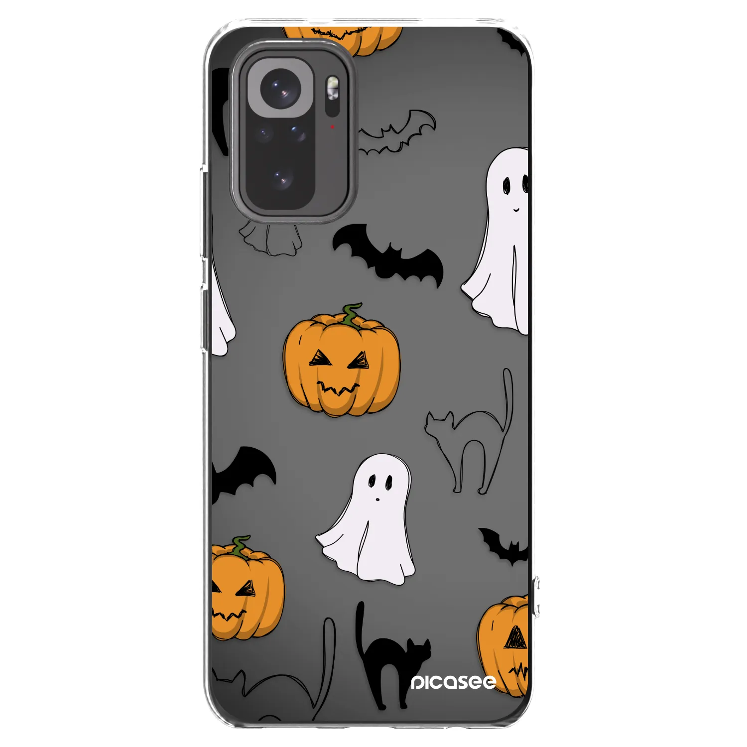 Picasee silikonowe przeźroczyste etui na Xiaomi Redmi Note 10S - Spooky crew