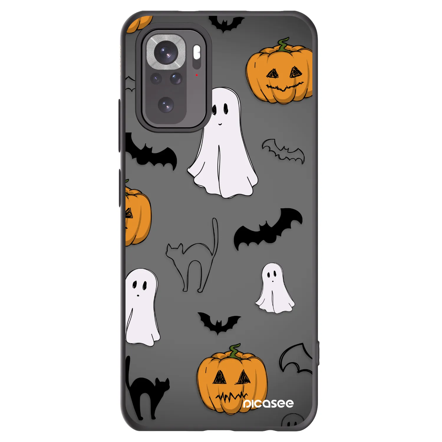 Picasee silikonowe czarne etui na Xiaomi Redmi Note 10S - Spooky crew