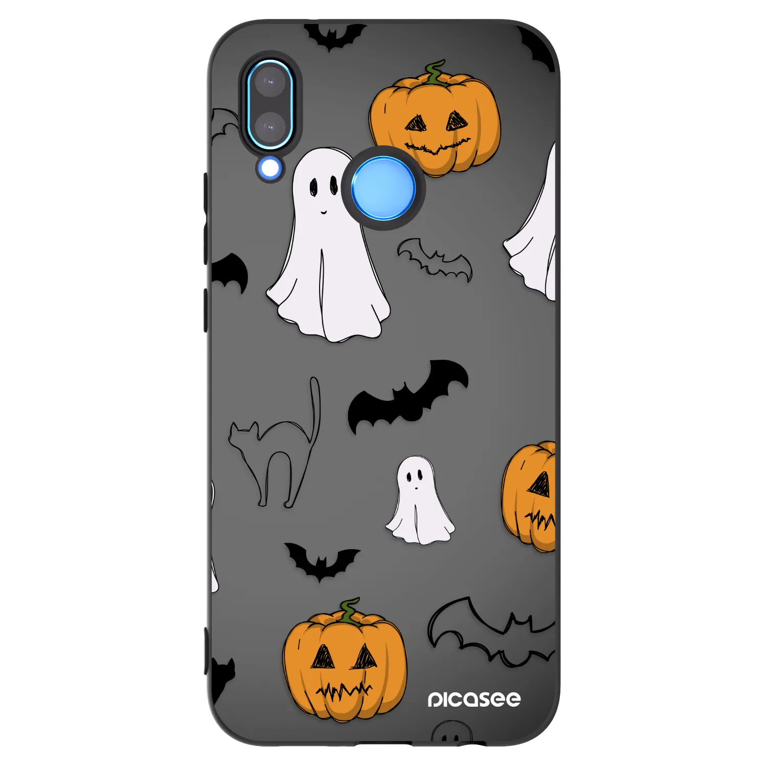 Picasee silikonowe czarne etui na Huawei P20 Lite - Spooky crew