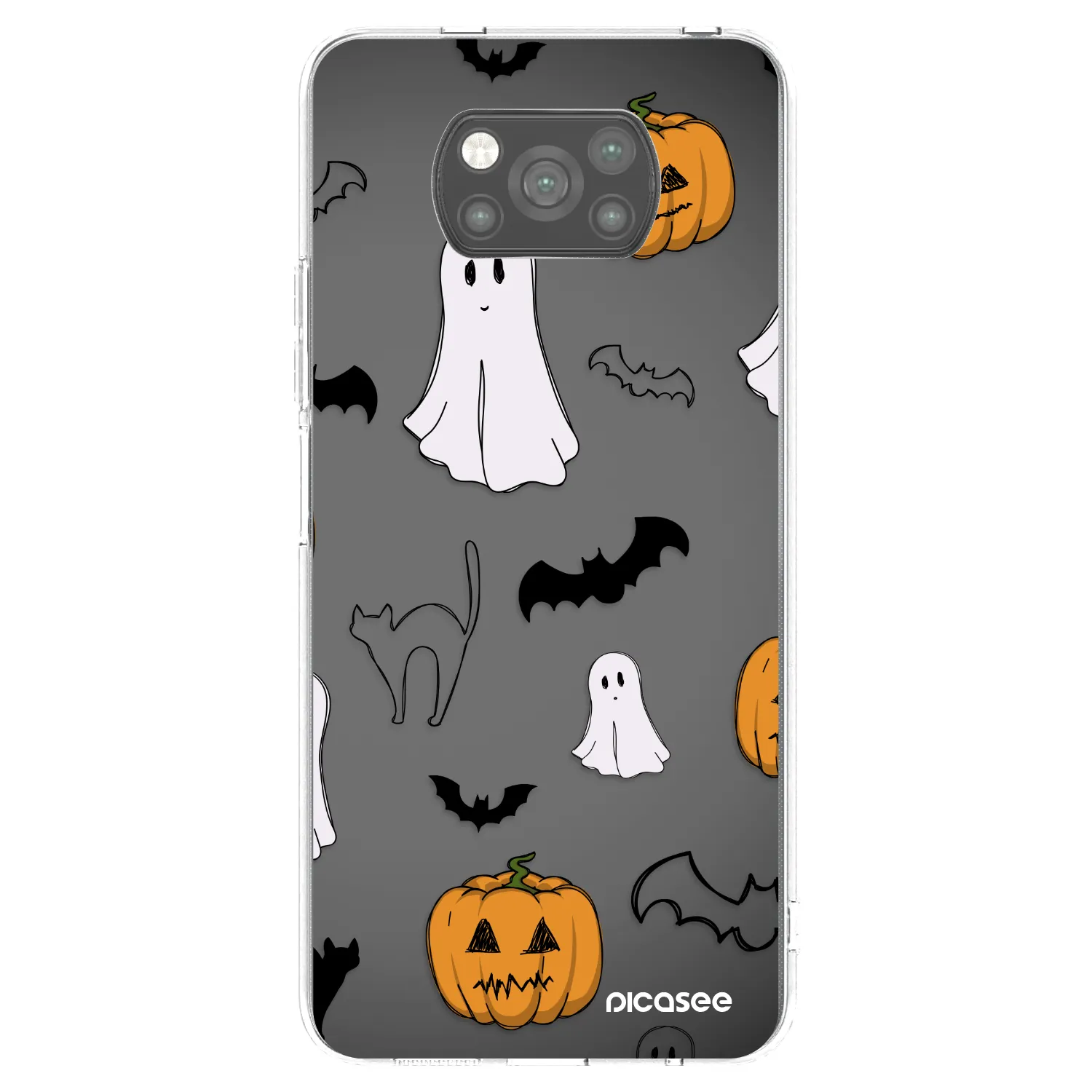 Picasee silikonowe czarne etui na Xiaomi Poco X3 Pro - Spooky crew