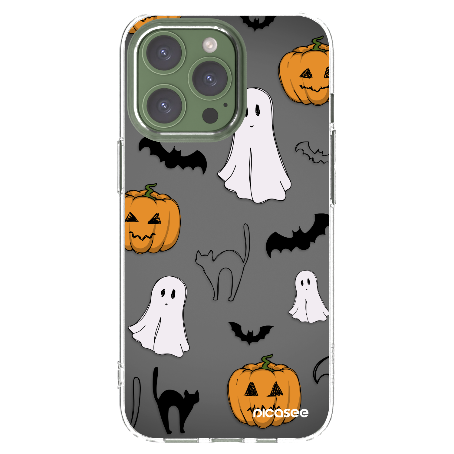 Picasee silikonowe przeźroczyste etui na Apple iPhone 13 Pro - Spooky crew