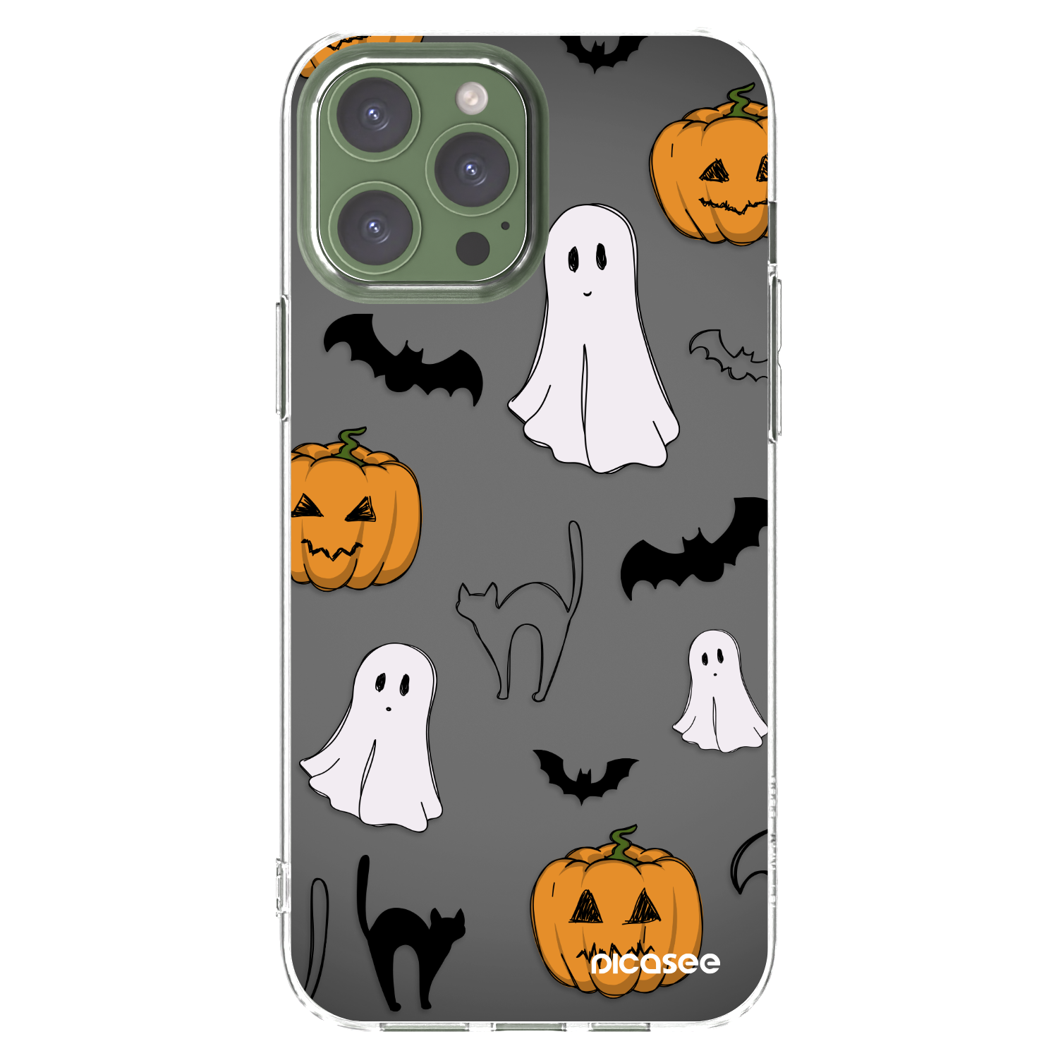 Picasee silikonowe przeźroczyste etui na Apple iPhone 13 Pro Max - Spooky crew