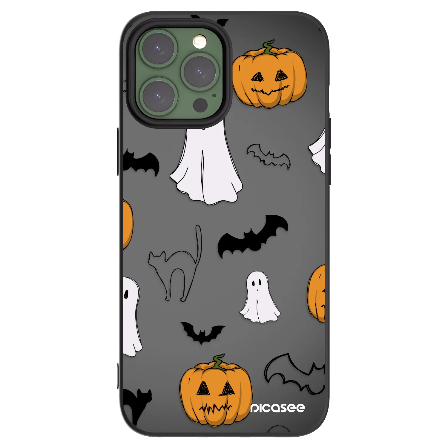 Picasee silikonowe czarne etui na Apple iPhone 13 Pro Max - Spooky crew