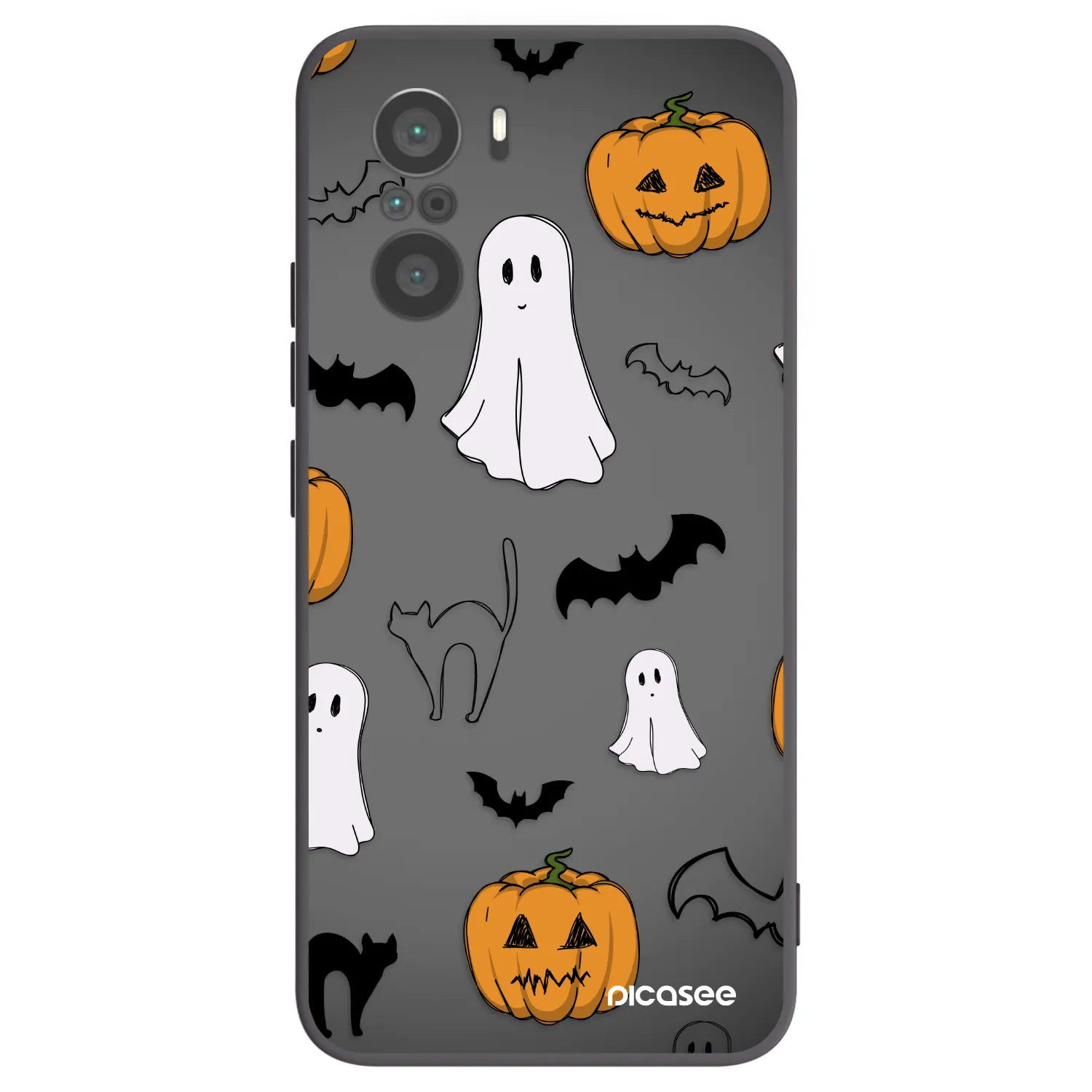 Picasee silikonowe czarne etui na Xiaomi Poco F3 - Spooky crew