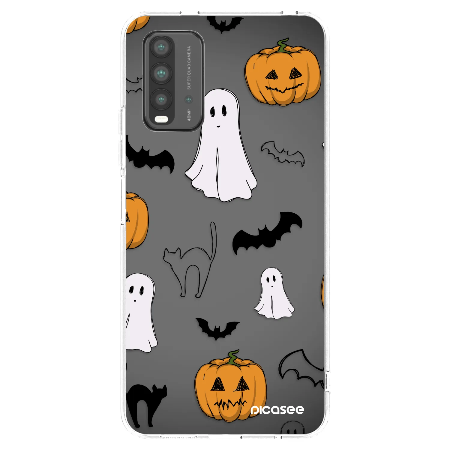 Picasee silikonowe czarne etui na Xiaomi Redmi 9T - Spooky crew