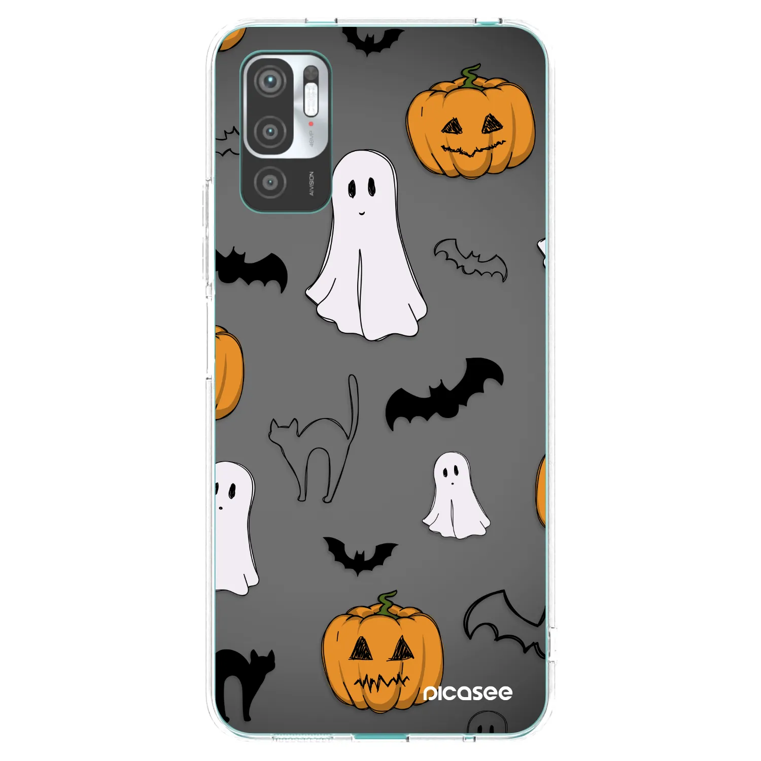 Picasee silikonowe przeźroczyste etui na Xiaomi Redmi Note 10 5G - Spooky crew