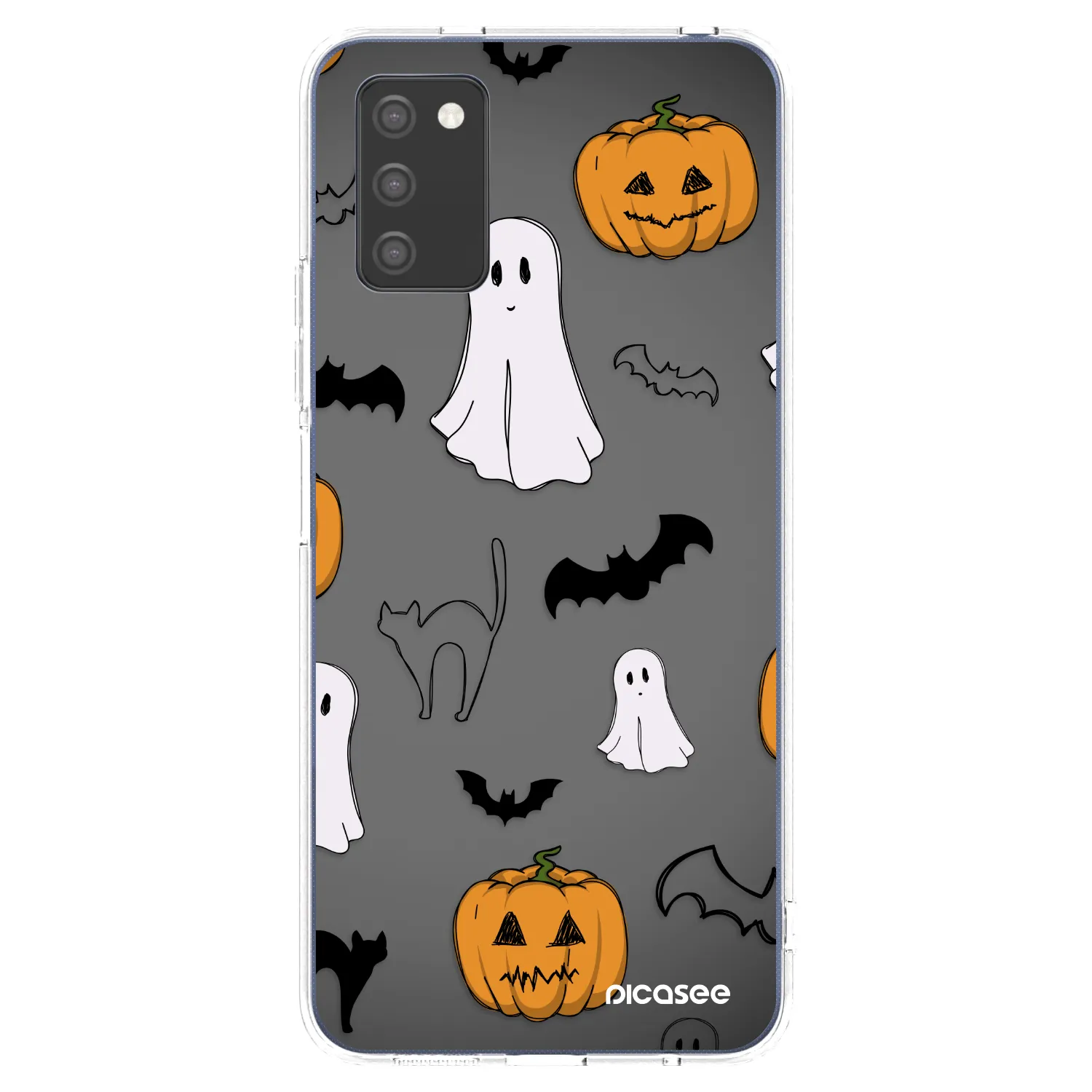 Picasee silikonowe przeźroczyste etui na Samsung Galaxy A02s A025G - Spooky crew