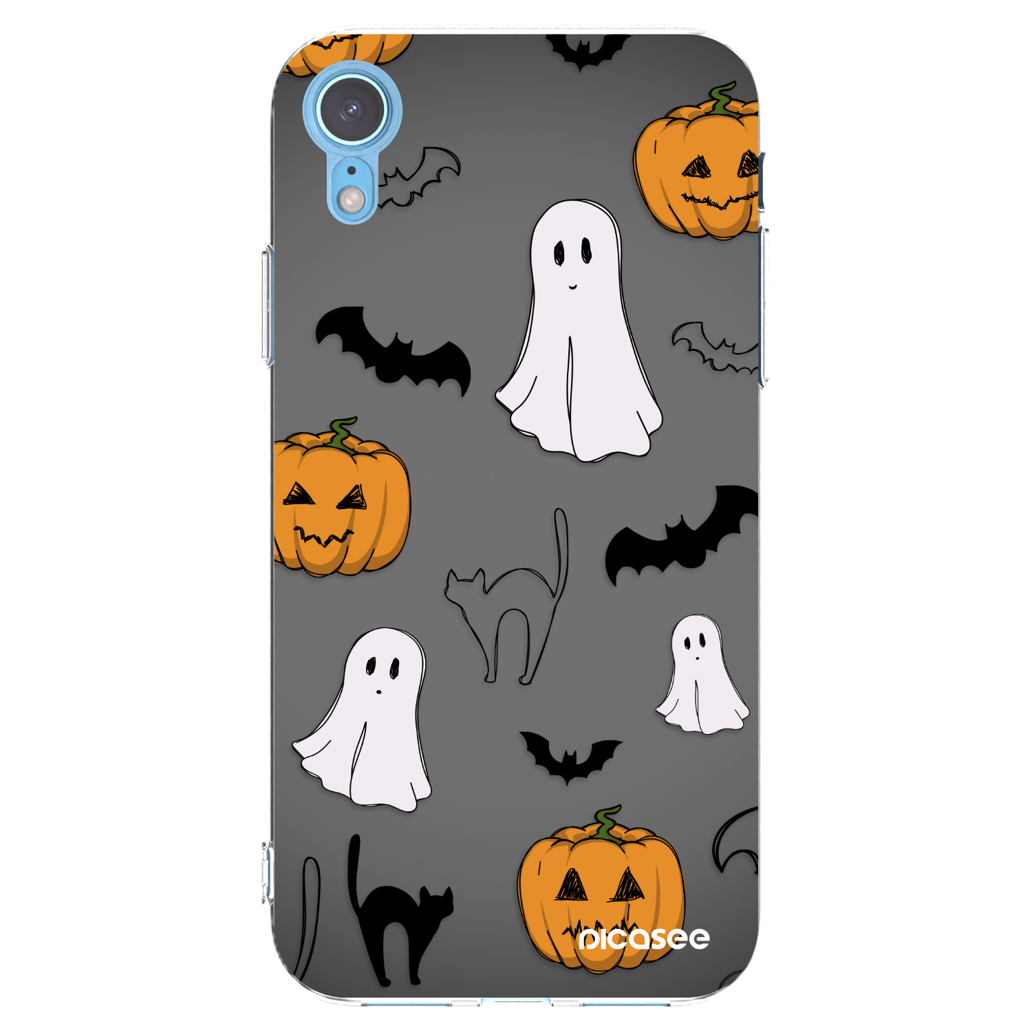 Picasee silikonowe przeźroczyste etui na Apple iPhone XR - Spooky crew