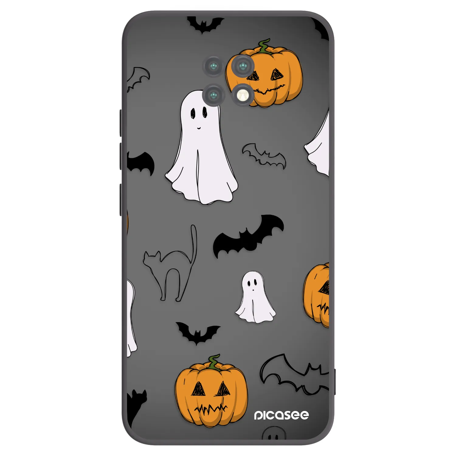 Picasee silikonowe czarne etui na Xiaomi Redmi Note 9T - Spooky crew