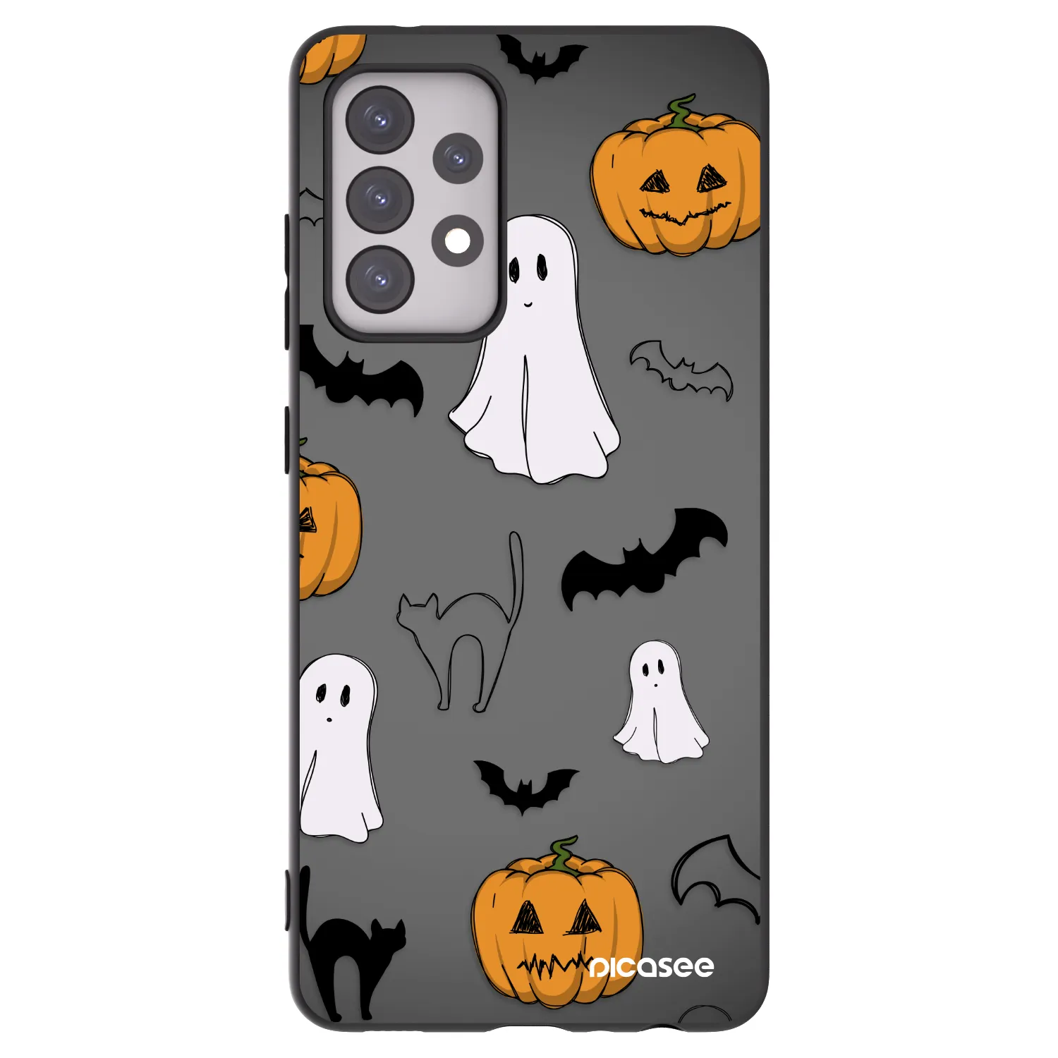 Picasee silikonowe czarne etui na Samsung Galaxy A52s 5G A528B - Spooky crew
