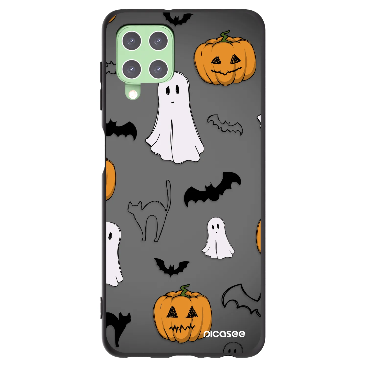 Picasee silikonowe czarne etui na Samsung Galaxy A22 A225F 4G - Spooky crew